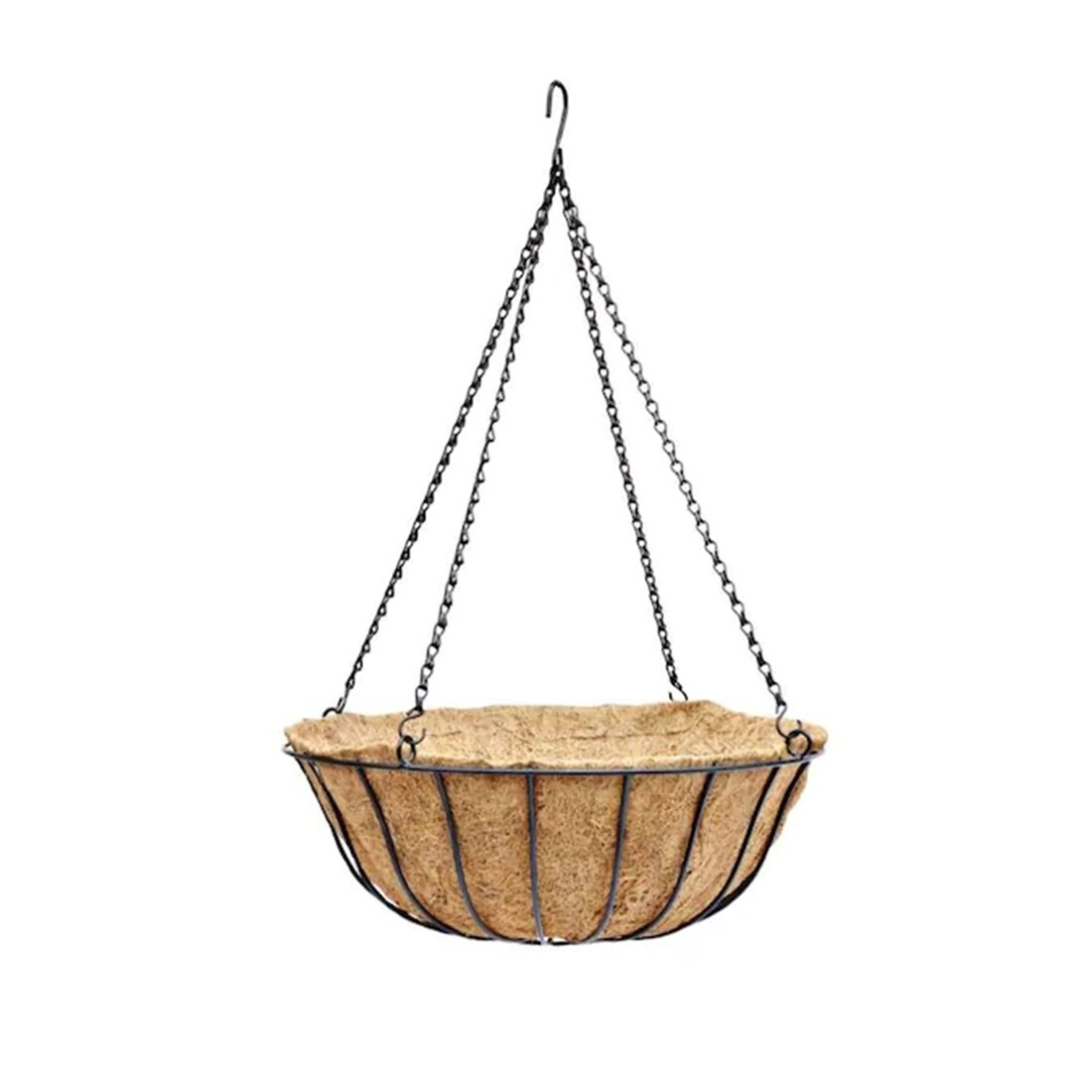 Shop Style Selections Style Selections Large (25-65-Quart) 19.96-in W x 7.28-in H Black Metal Hanging Planter