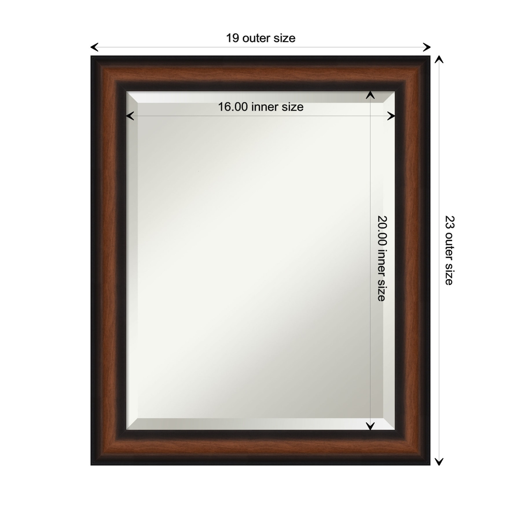 Yale Walnut Beveled Rectangular Wall Mirror