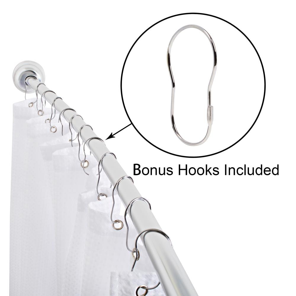 Utopia Alley CR2SS 45 to 72-in Chrome Fixed Single curve Adjustable Shower Curtain Rod