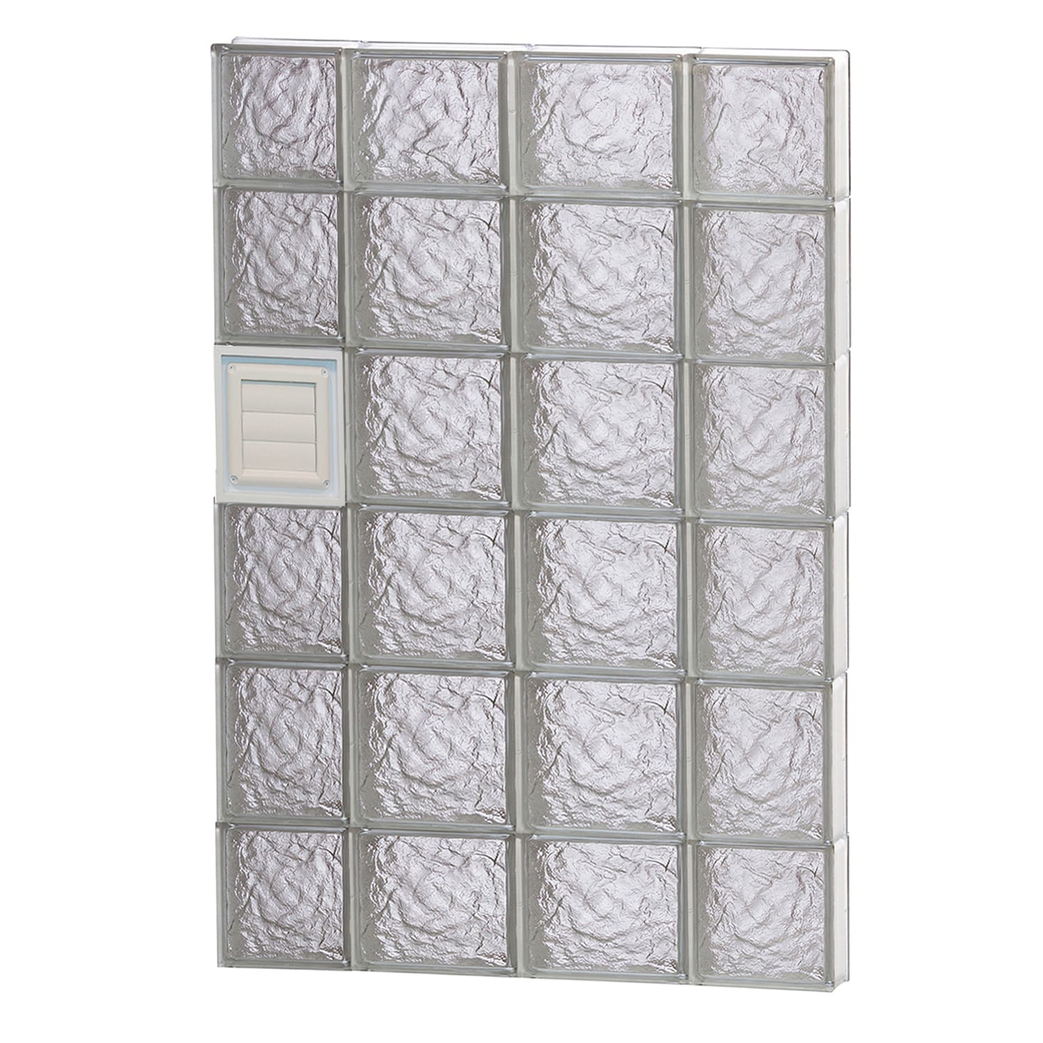 REDI2SET D2844IS Ice Glass 27-in x 42-1/2-in Frameless Replacement Dryer vent Glass Block Window