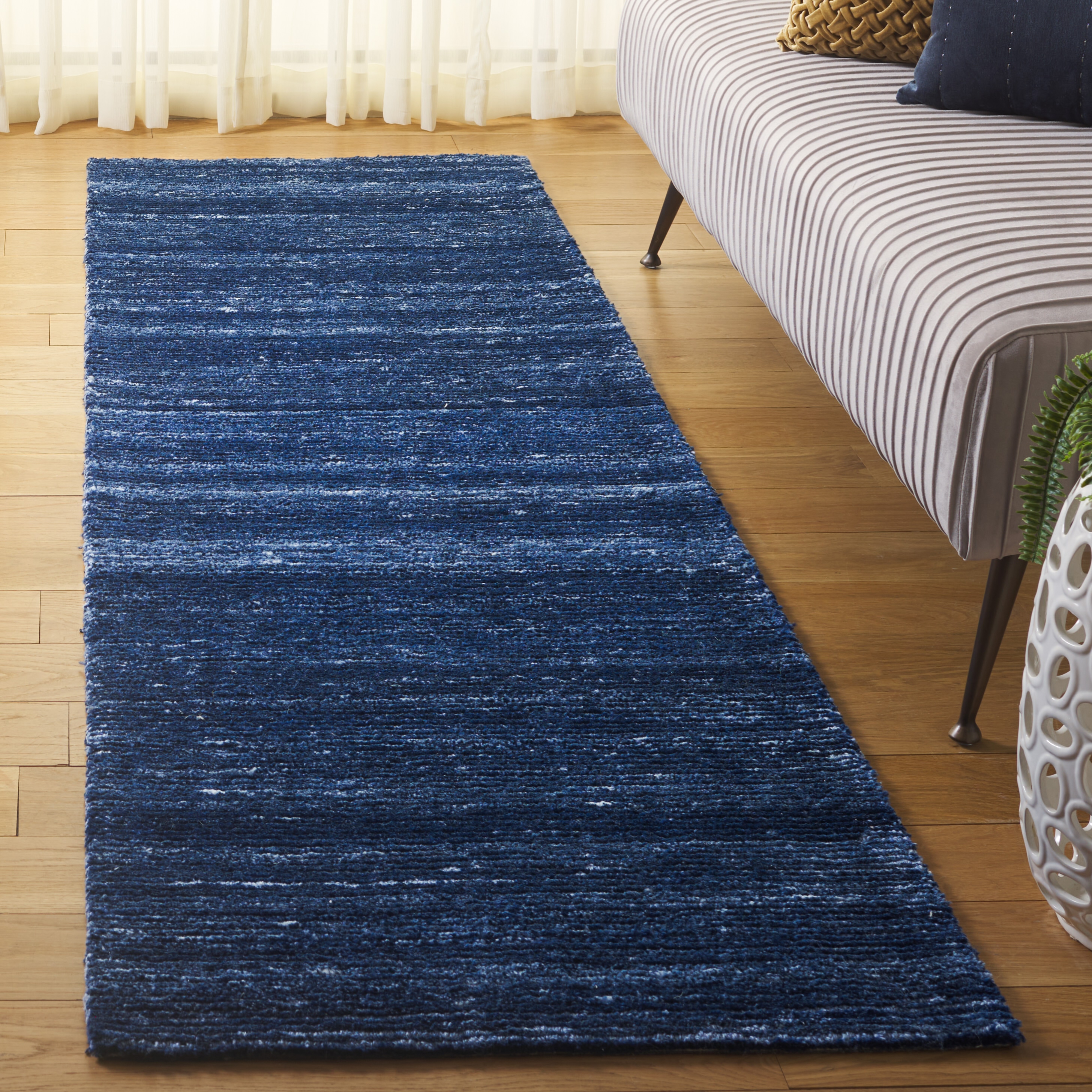  Mirage 757 Blue Solid/Tonal 2Ft-3In x 8Ft Runner Rug