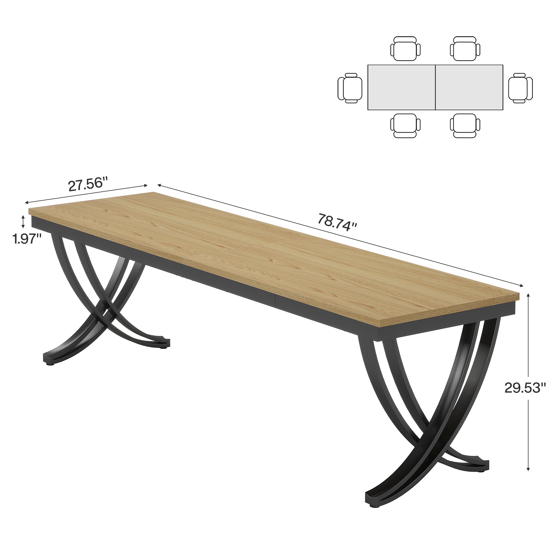 Tribesigns LWOYJL-0857YY Office-Tables - View #4