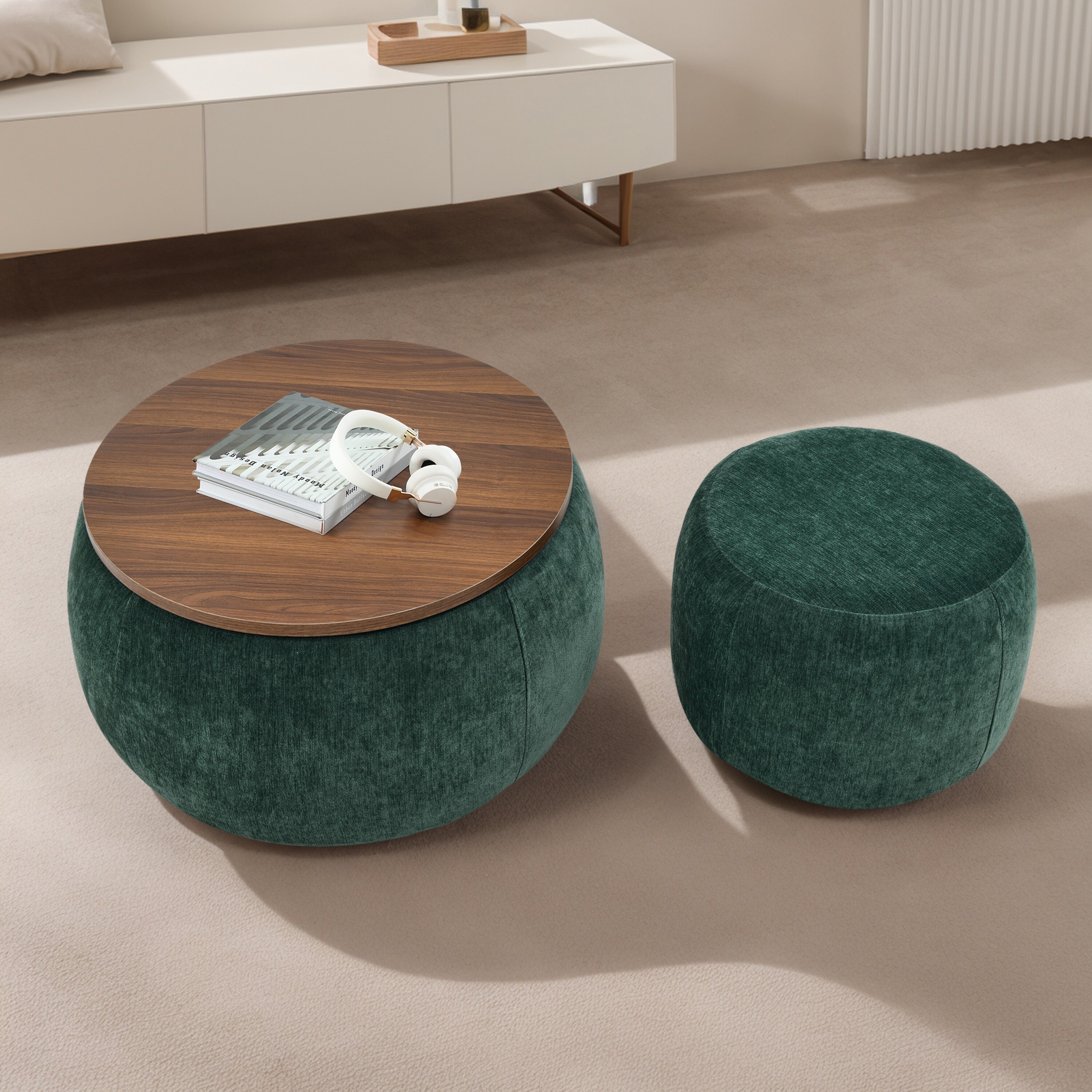 Hrinhom HC-D4115-GREEN Indoor-Ottomans - View #3