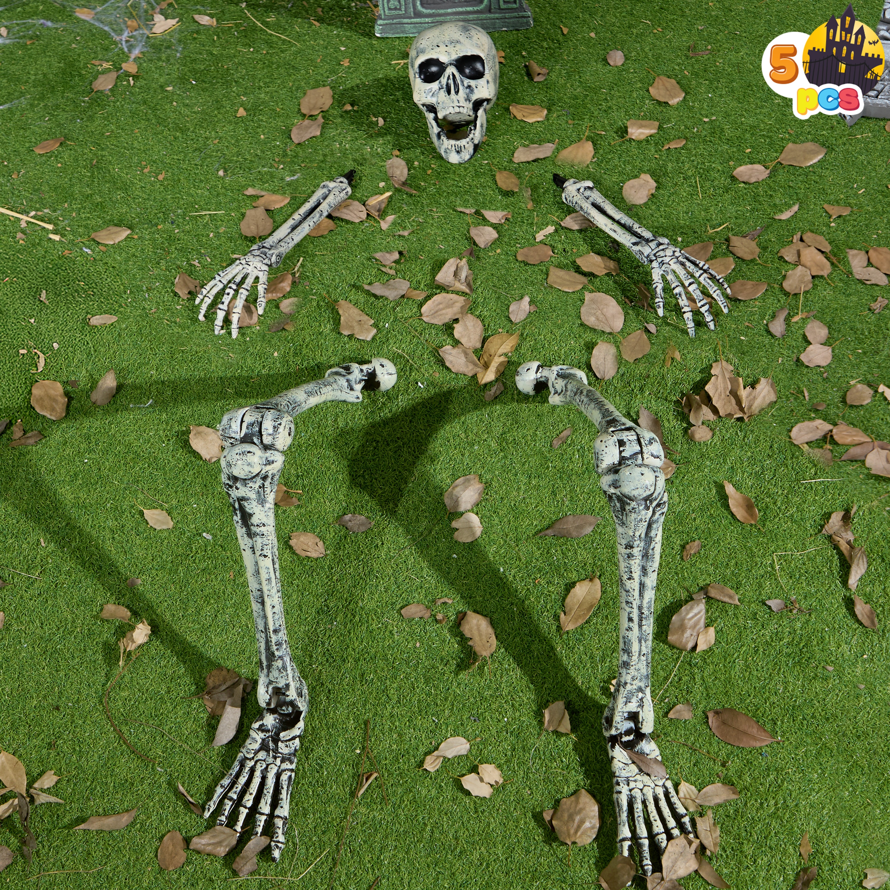 Joyfy  5 Pcs Halloween Skeleton Decorations Outdoor