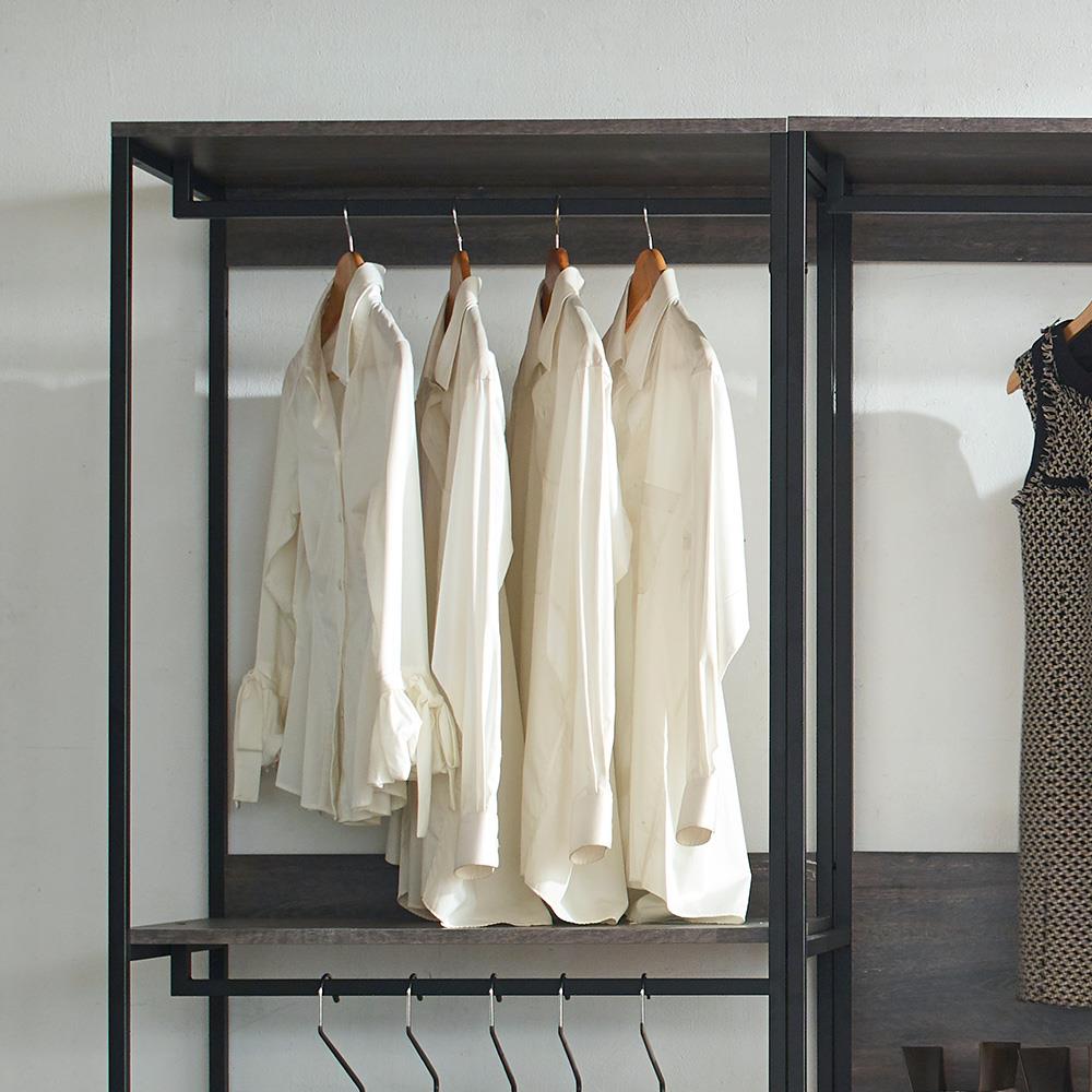 Monica Rustic Gray Wood Walk-In Closet System with Drawer