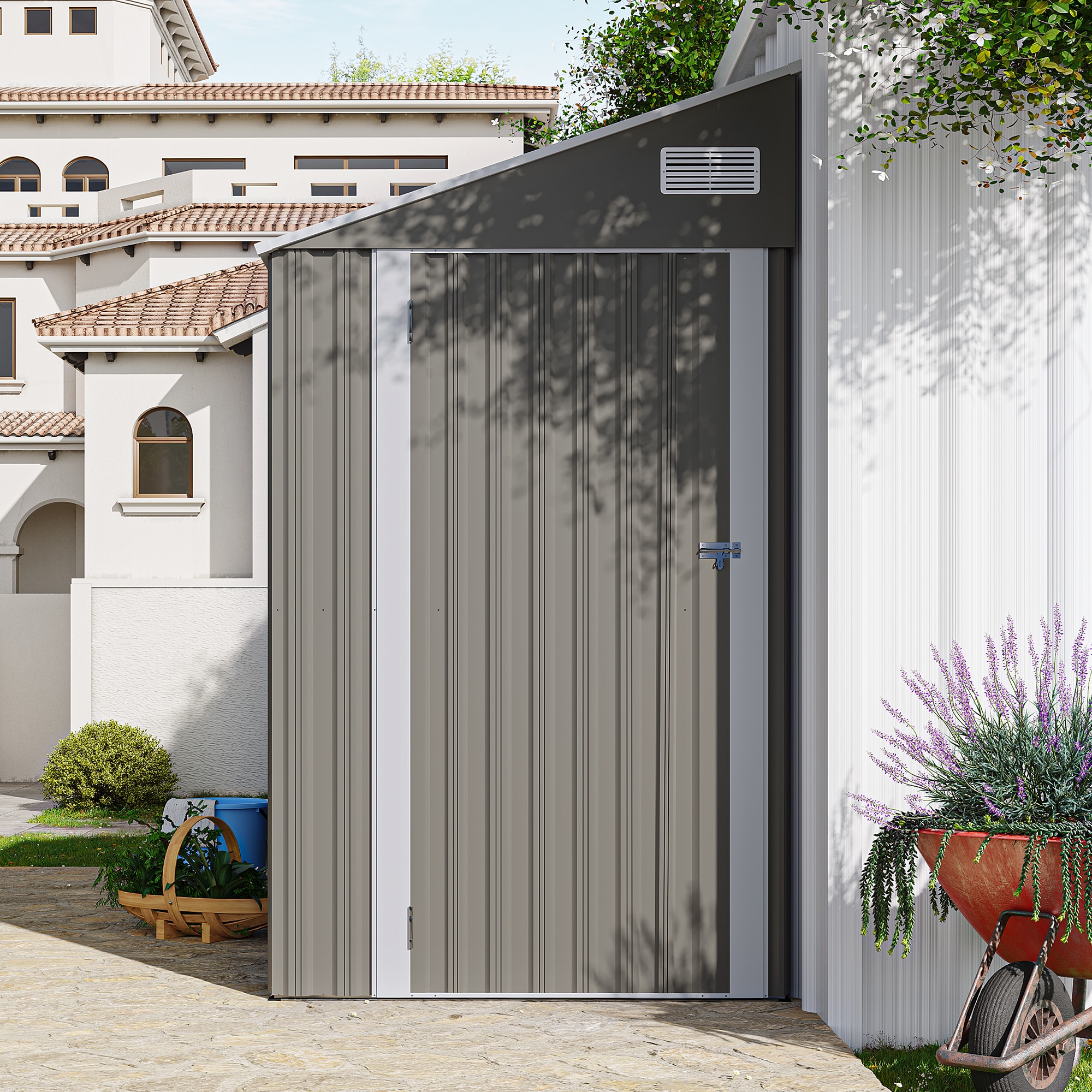 Mondawe MD-DM00033 4-ft x 8-ft Galvanized steel Storage Shed