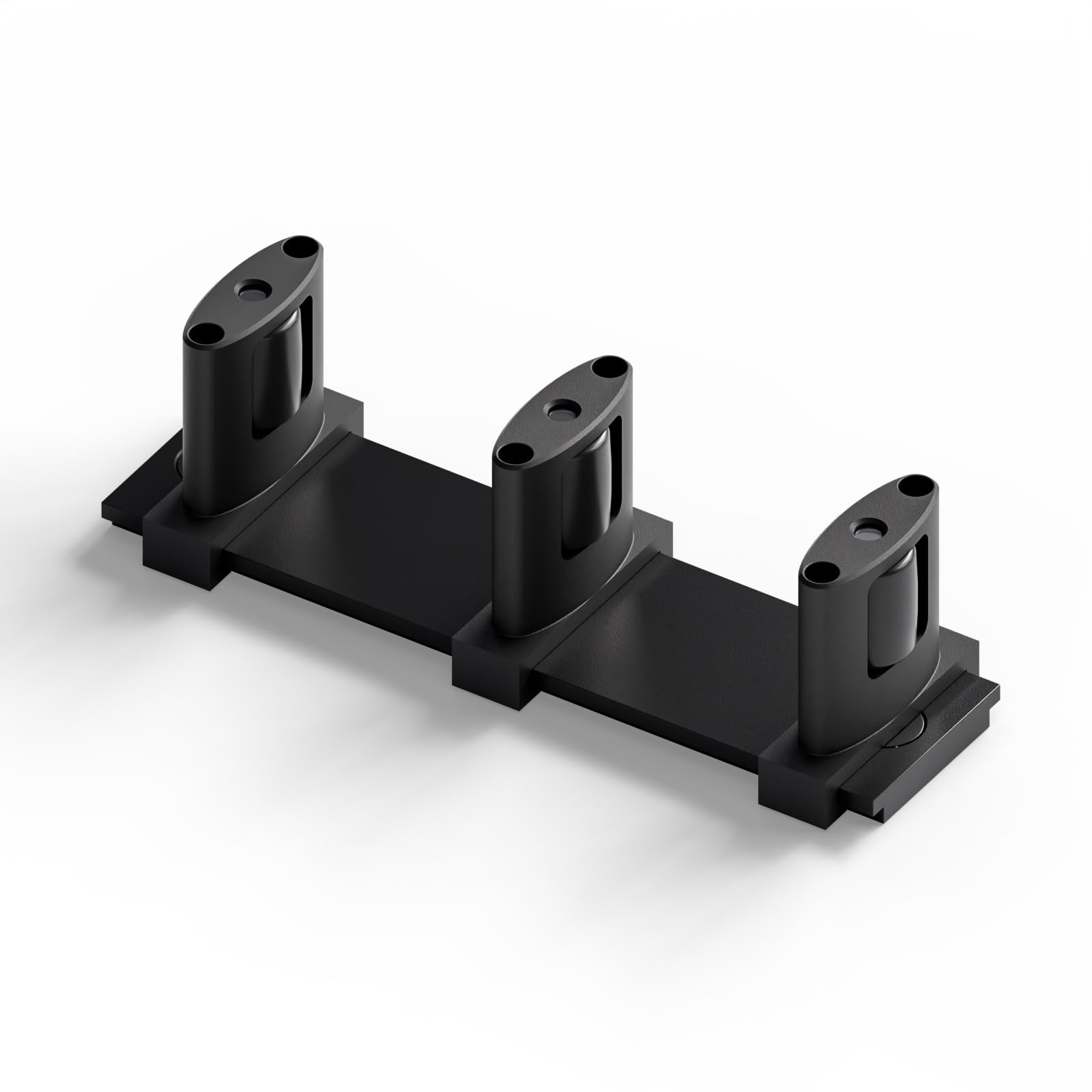 KHKFY  Sliding Closet Door Floor Guide Adjustable Three Roller Design Floor Mount for Double Bypass Door Aluminum Alloy Black for Glass or Wood