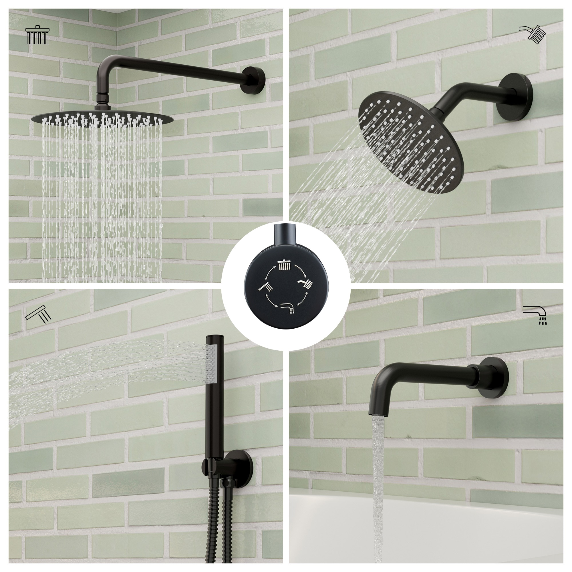 CASAINC M6201-A-10-BG Showerhead-Bar-Panels - View #5