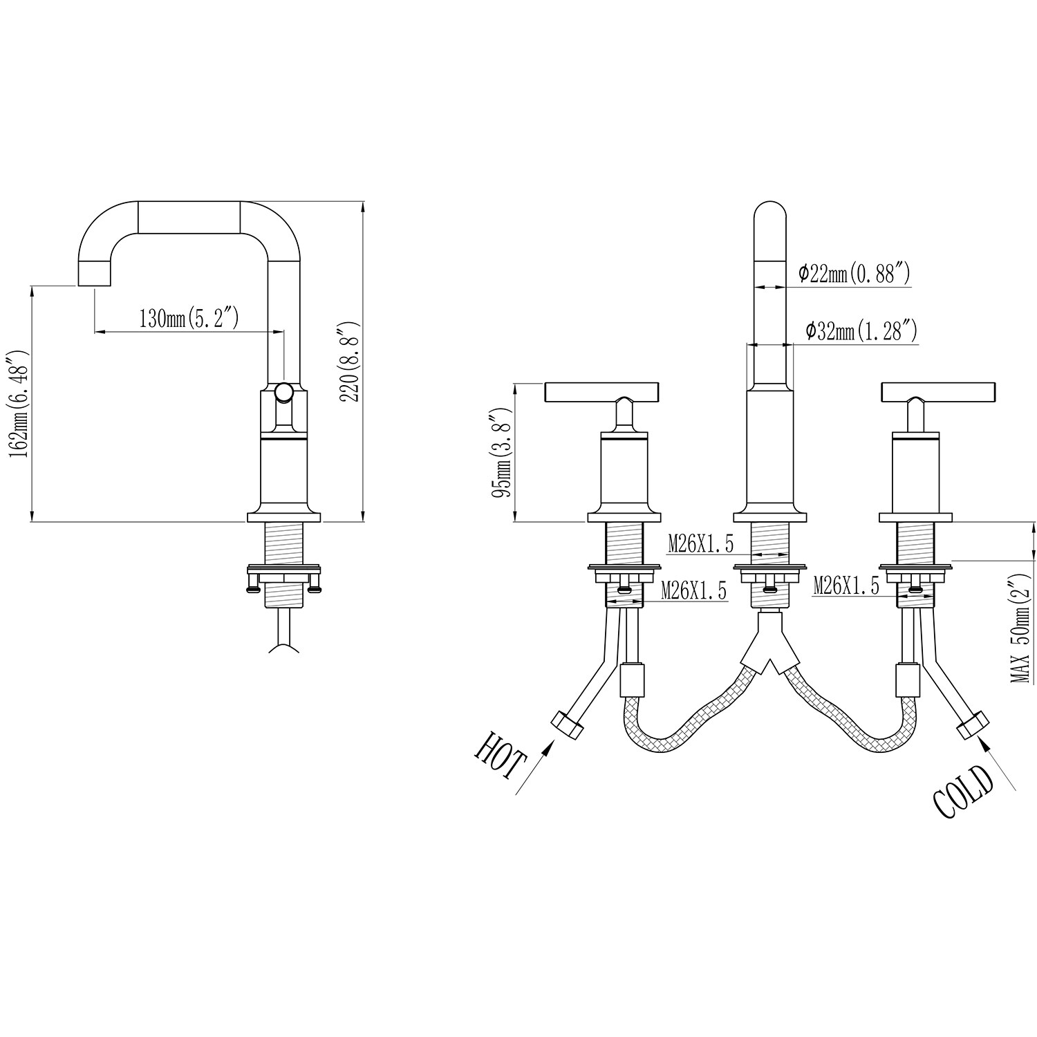 Poinic YZC-BF006MB Lavatory-Faucets - View #3