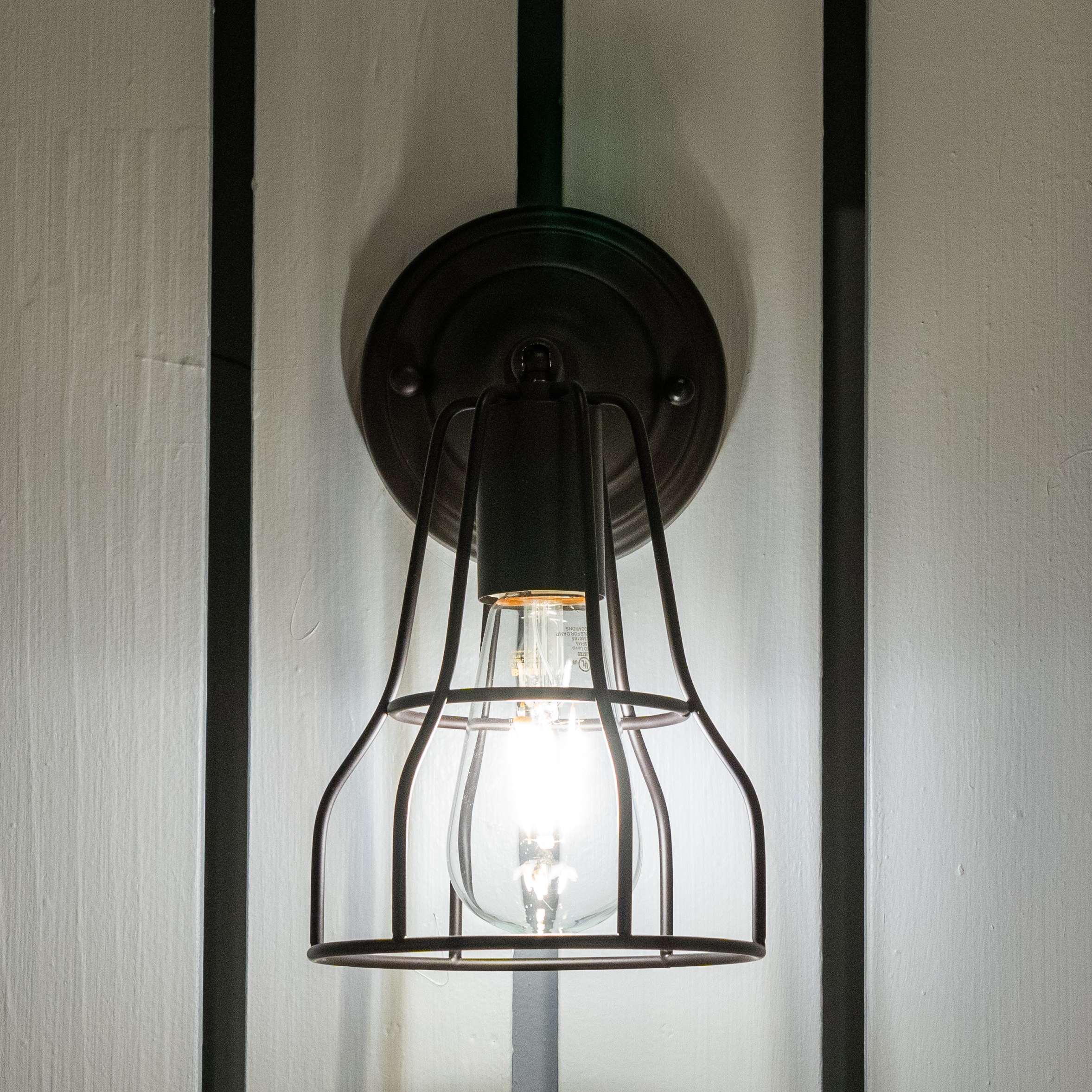Clybourn Industrial Cage 1-Light Vanity in Oil Rubbed Bronze