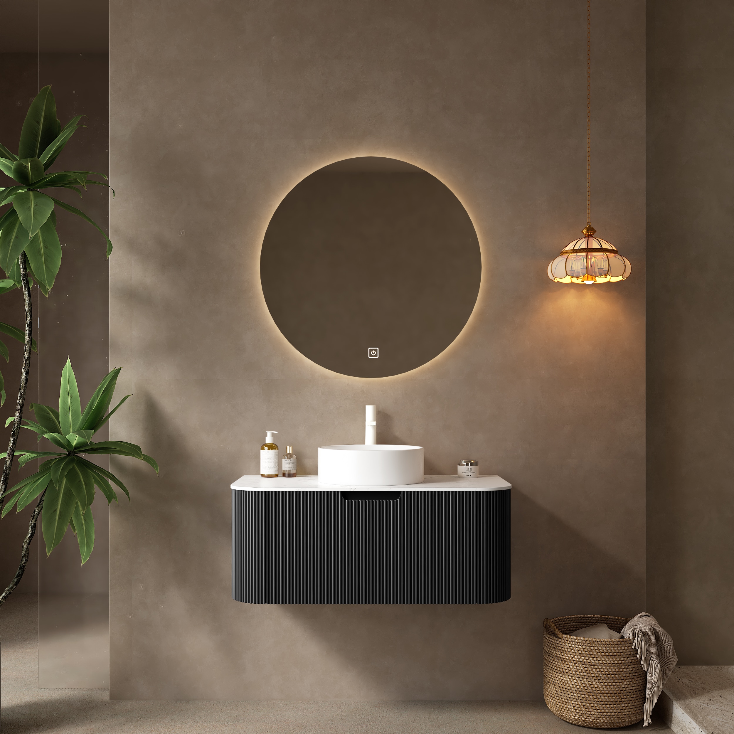 LUXEYARD DINA Bathroom Vanity with Sink Modern Wall-Mounted Floating Storage Cabinet