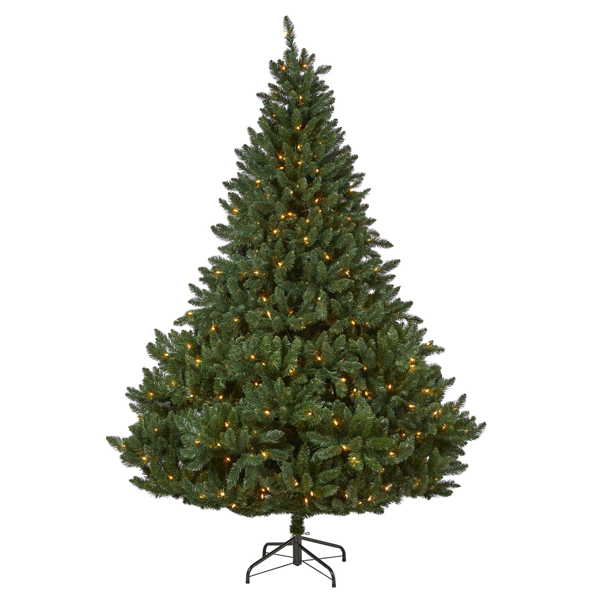 Nearly Natural 8-ft Spruce Pre-lit Traditional Artificial Christmas ...