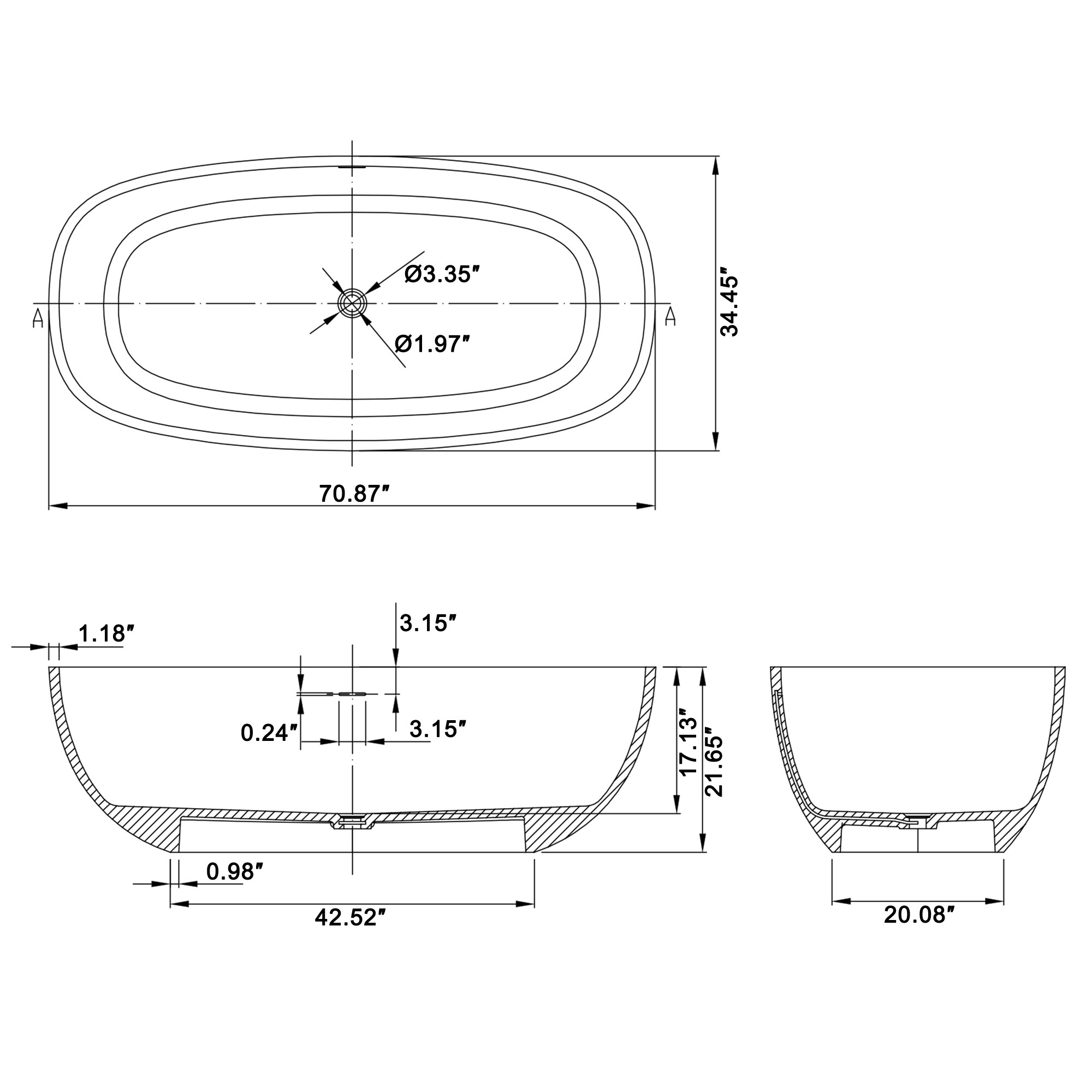 Vanityfus VF-27-1800MW bathtubs - View #3