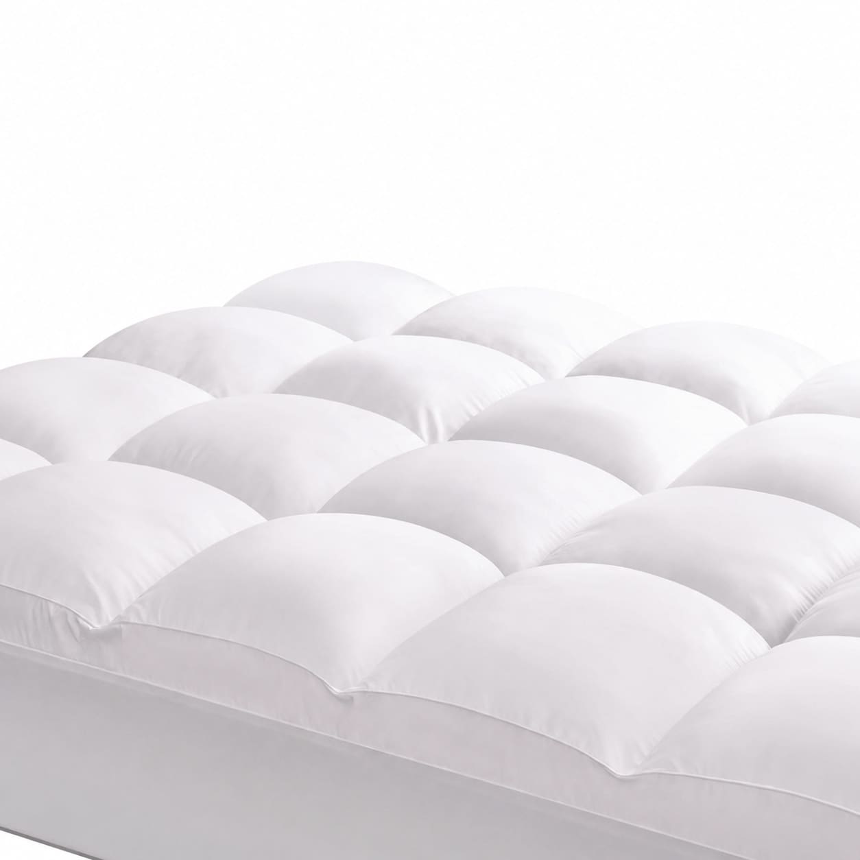 Etokfoks  White Queen Mattress Topper Extra Thick Pillow Top Mattress Pad with Deep Pocket Down Alternative Fill