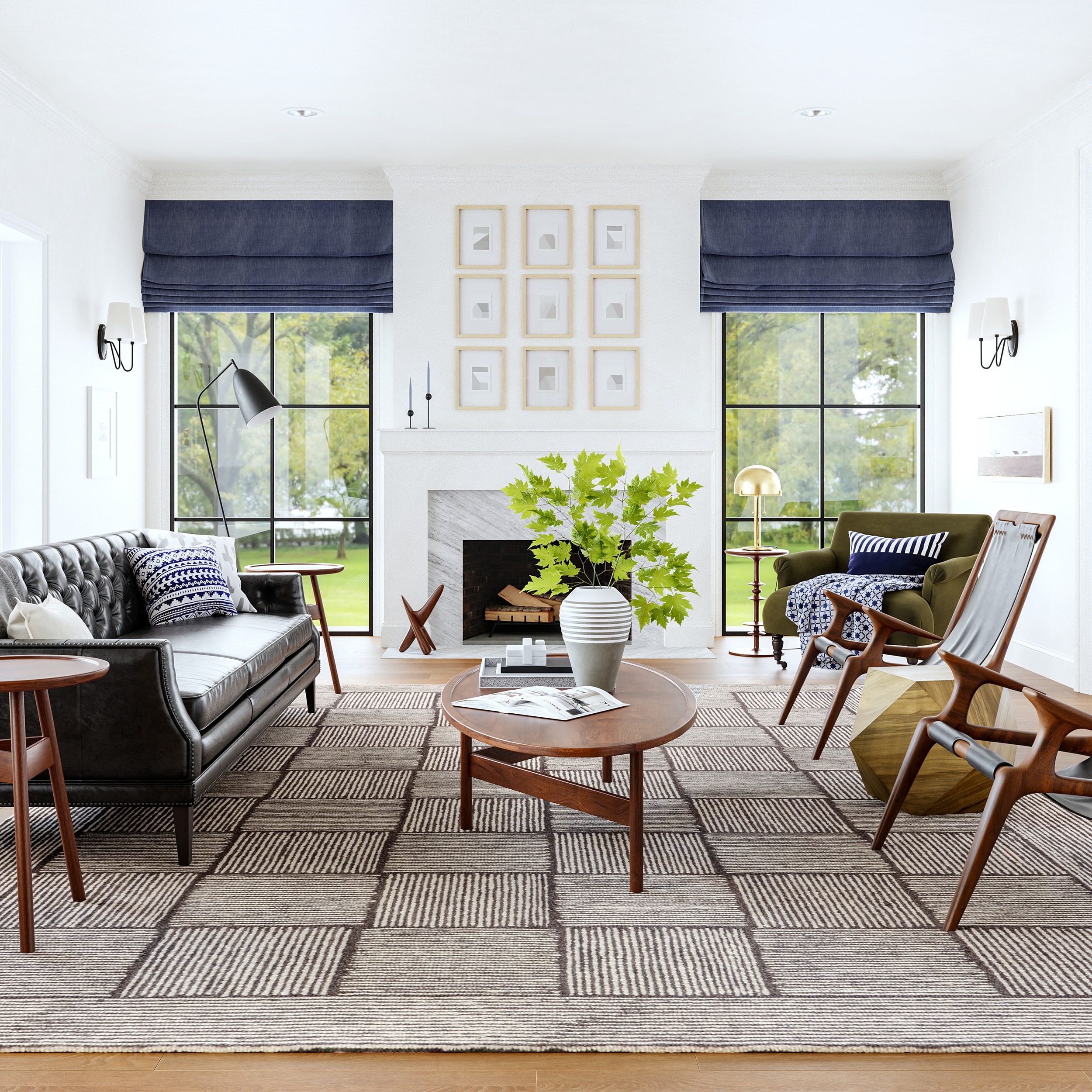 nuLOOM 200MTAP02A-609 Milo Tiled Wool 6ft. x 9ft. Dark Brown Area Rug