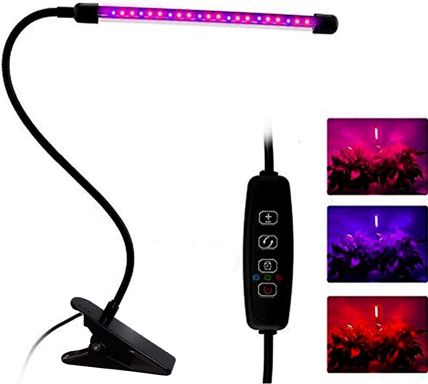 Oyezvary  LED Grow Light Full Spectrum for Indoor Plants 20 pcs Auto On Off Timer 3 9 12 Hour 9 Level Dimmable Clip On Desk Lamp Flexible