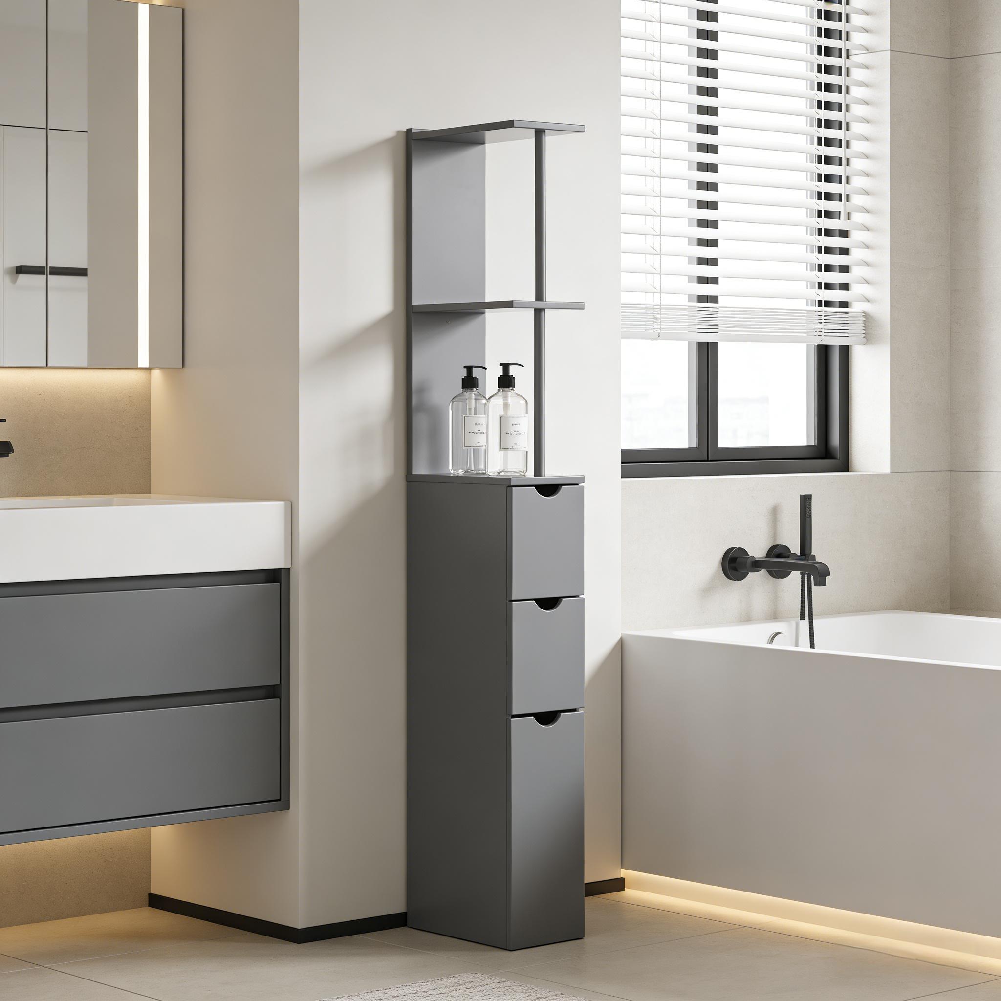LUXEYARD Storage TowerNarrow Side Floor OrganizerBathroom Storage Cabinet