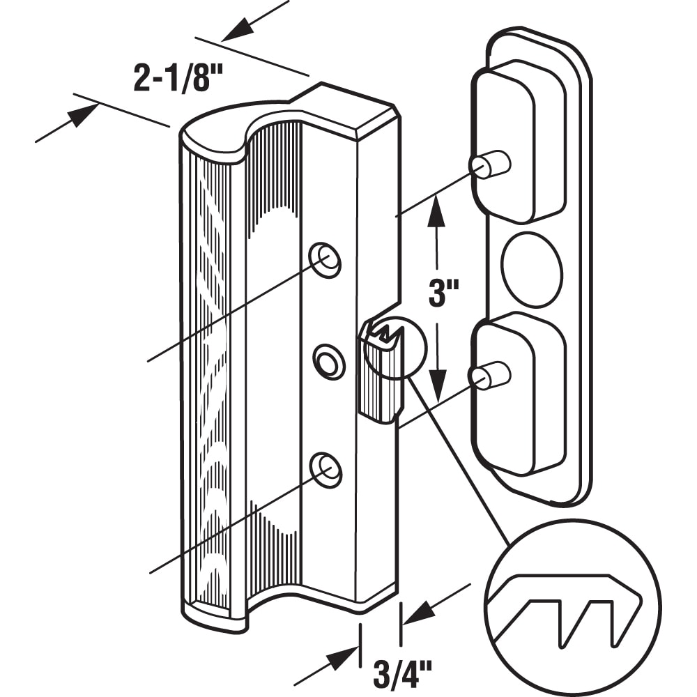 Prime-Line 3-in Surface Mounted Sliding Patio Door Handleset in the ...