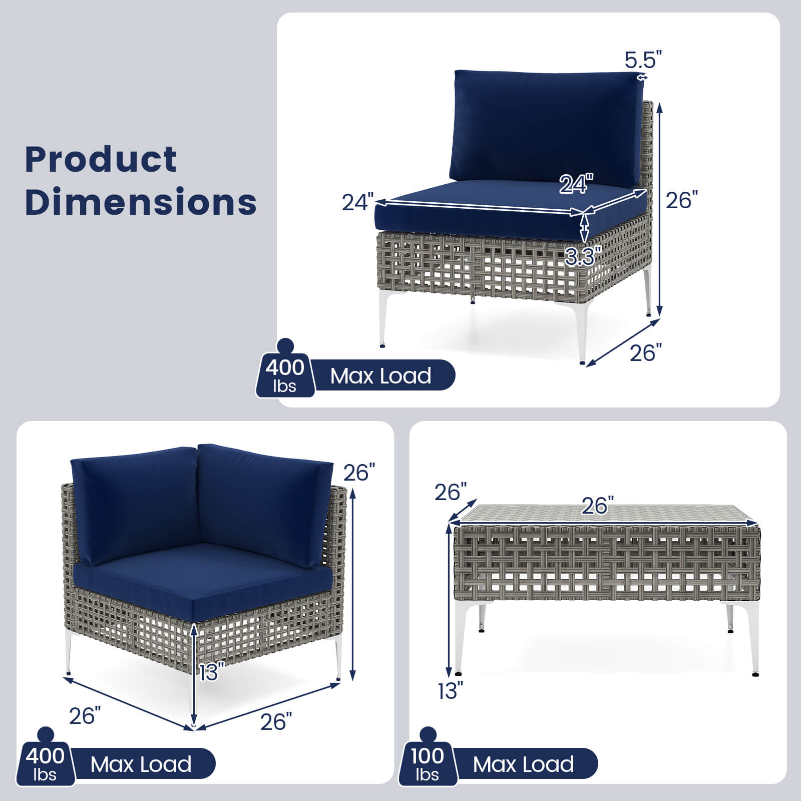 Costway HCST08446 Patio-Conversation-Sets - View #2