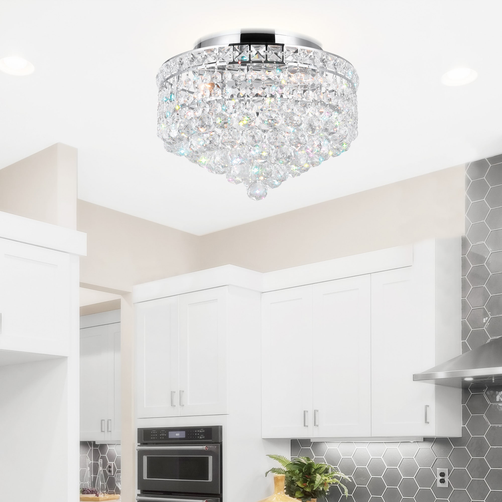 CWI Lighting 8002C16C Luminous 5 -Light 16.0-in Chrome Flush Mount Light