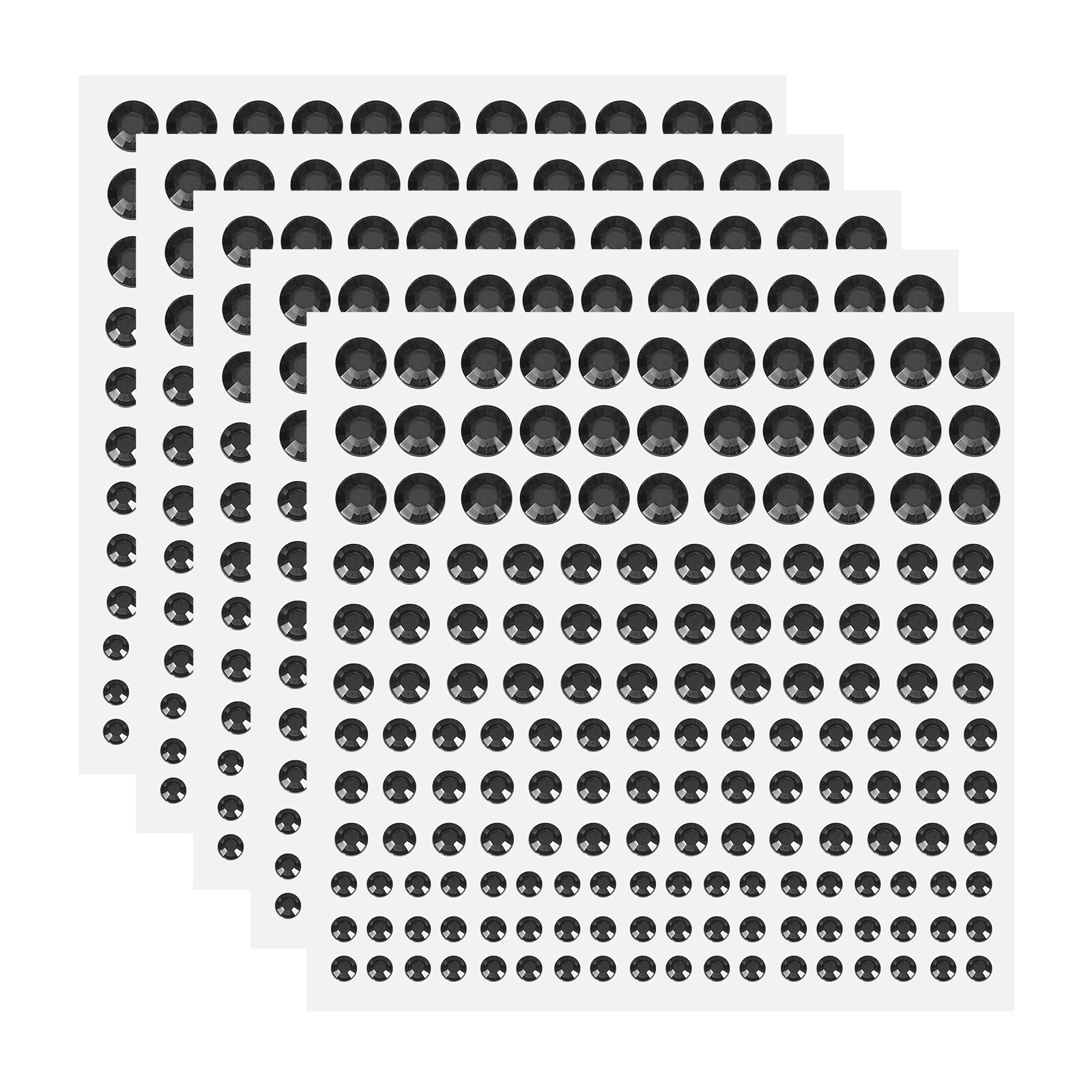 Harfington - 5 Sheet/825pcs Rhinestone Adhesive Stickers Self Adhesive Acrylic Gem Sticker 3/4/5/...