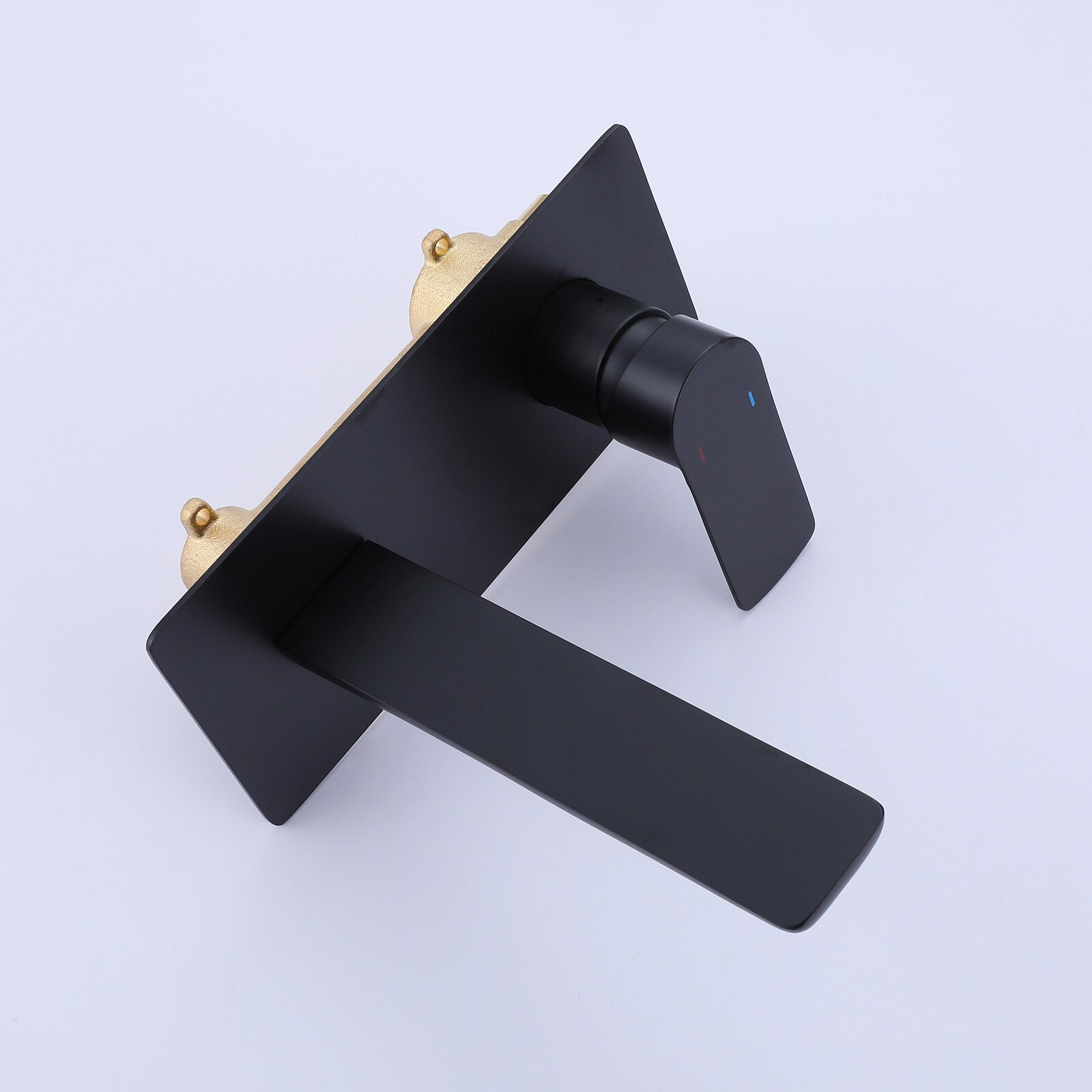 Matte Black Single-Handle Wall-Mount Bathroom Faucet