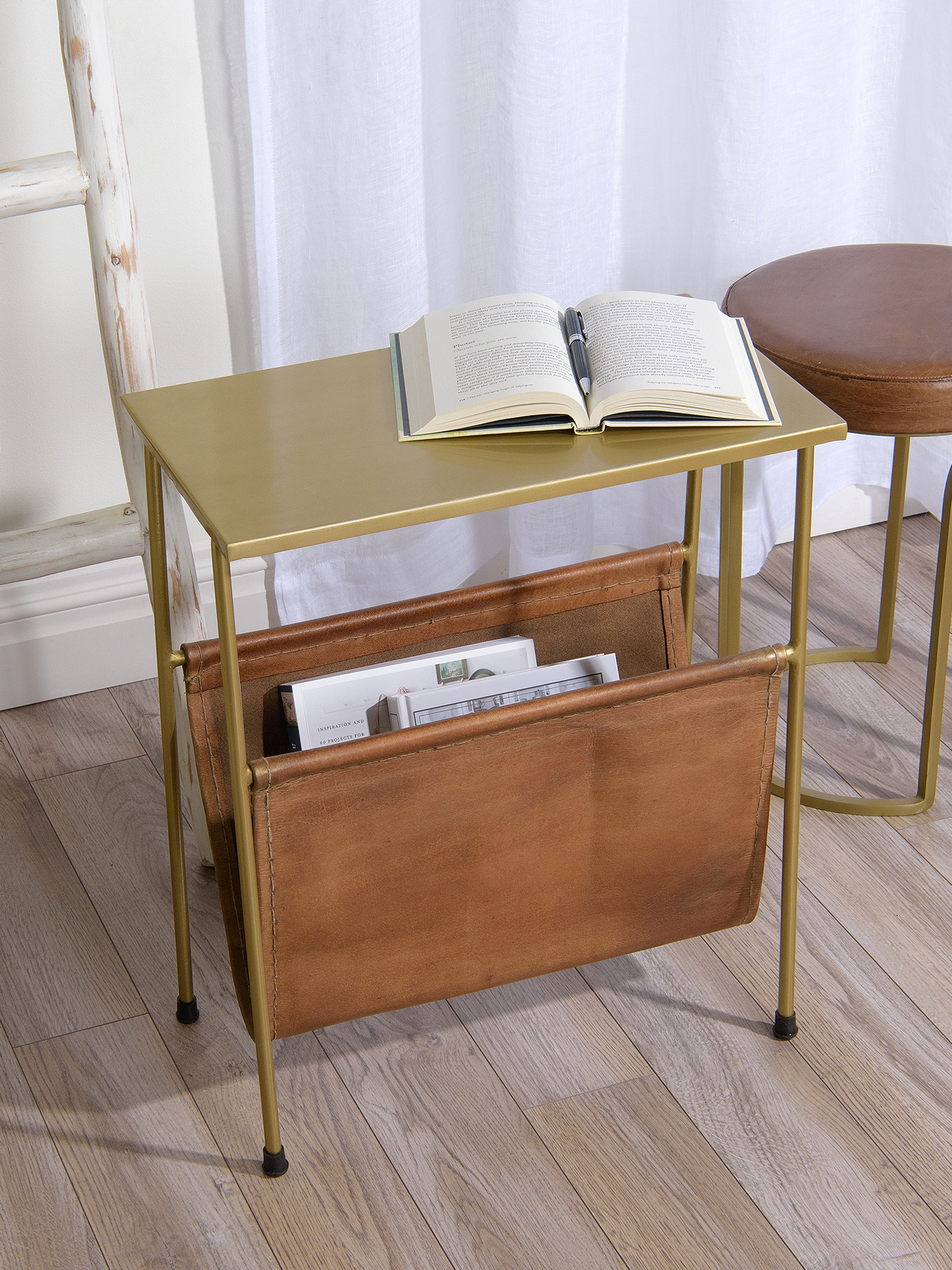 Best Home Fashion TABLE-PR11-MAG.LEATH End-Tables - View #6
