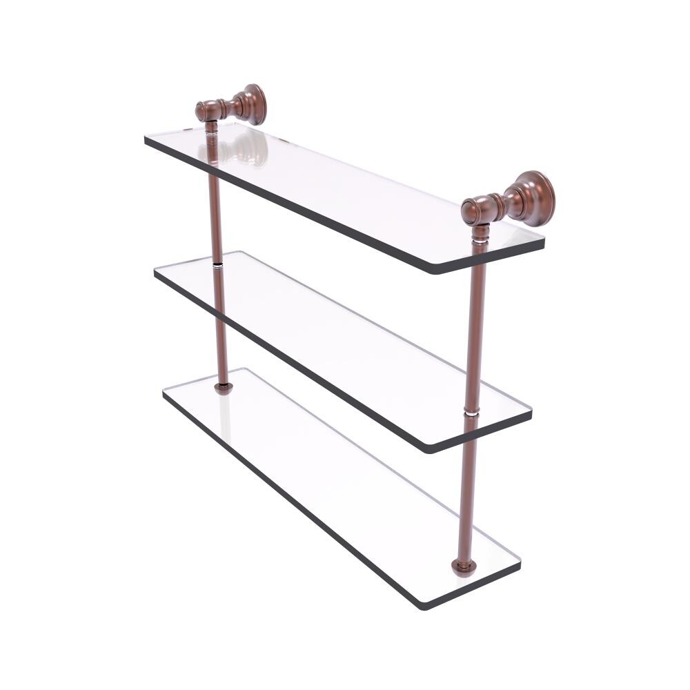 Allied Brass CL-5-22-CA Carolina Antique Copper 3 -Tier Wall mount Bathroom Shelf ( 22-in x 16-in x 5-in )