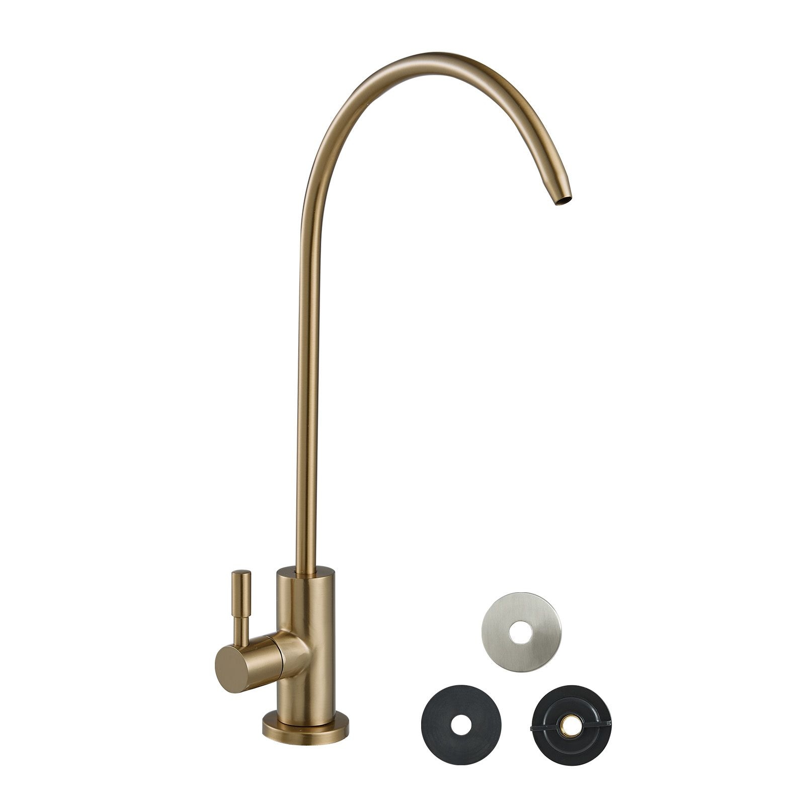 WEWE Lead-Free RO Water Purifier Kitchen Faucet with Solid Brass Valve in Brushed Gold Finish for Kitchen Bar and Cafe Counter