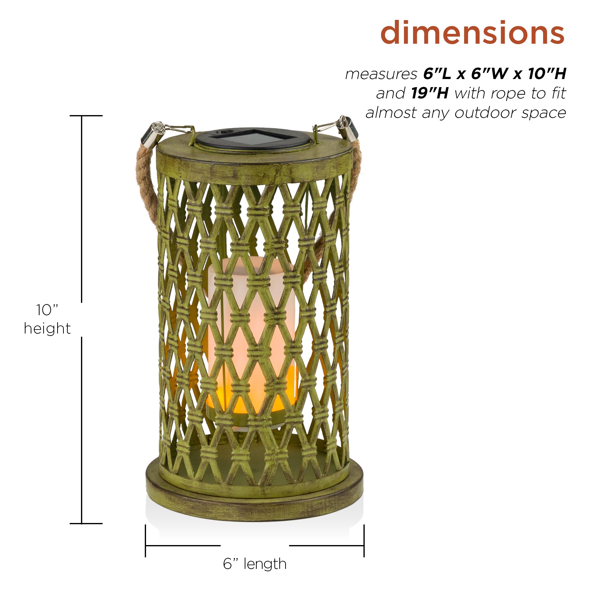 Alpine Corporation QLP1350SLR-HH-TM Outdoor-Decorative-Lanterns - View #3