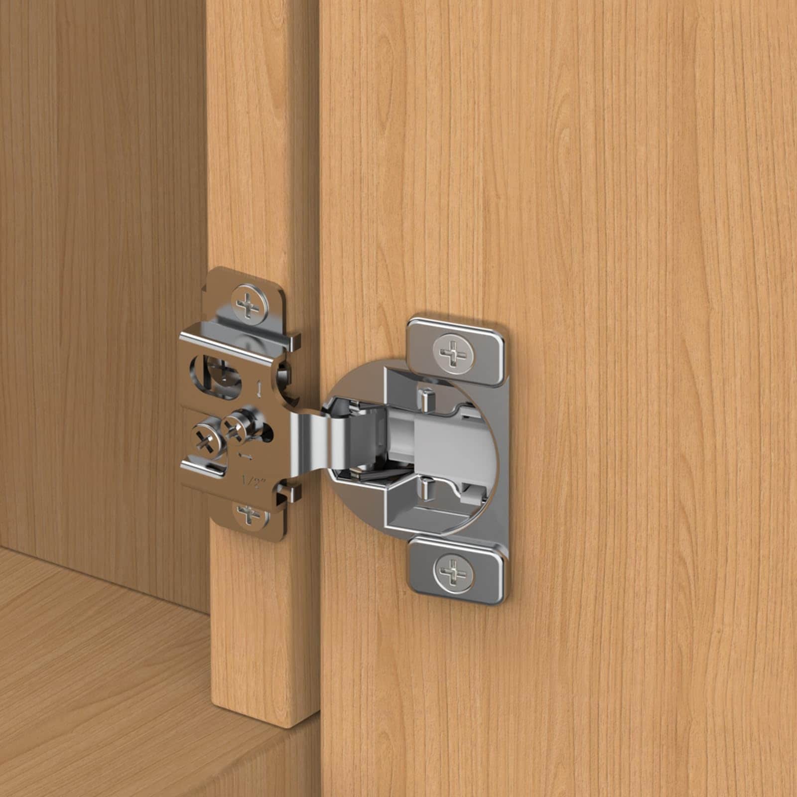 Phyfalip 10 Pack 12 Inch Overlay 3D Adjustable Soft Close Concealed Hinges Satin Nickel 105 Degree Face Frame Kitchen Cabinet Door Hinges #LPF0502R15
