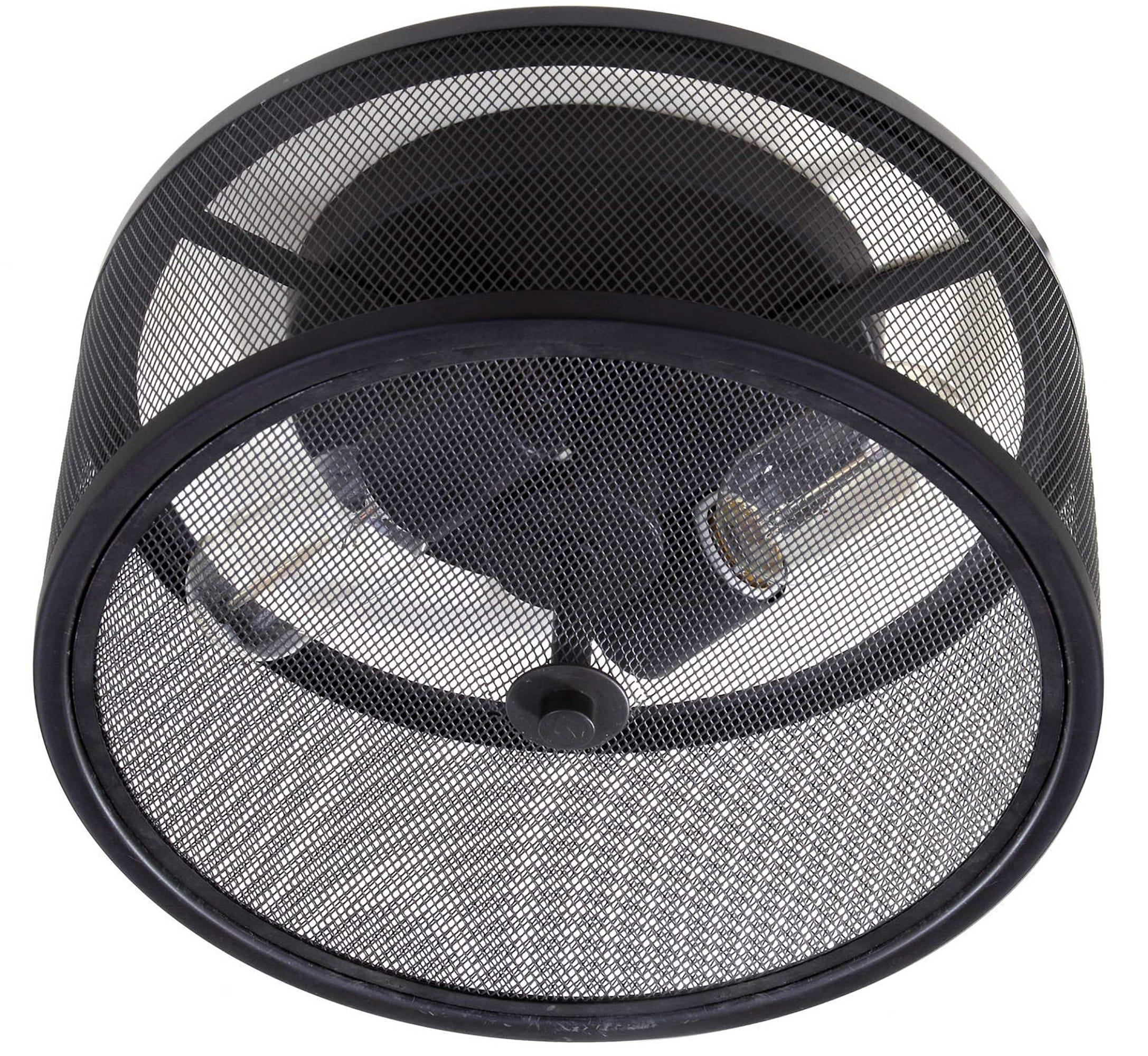 Matte Black Contemporary Mesh Metal 11.75" Flush Mount Ceiling Light