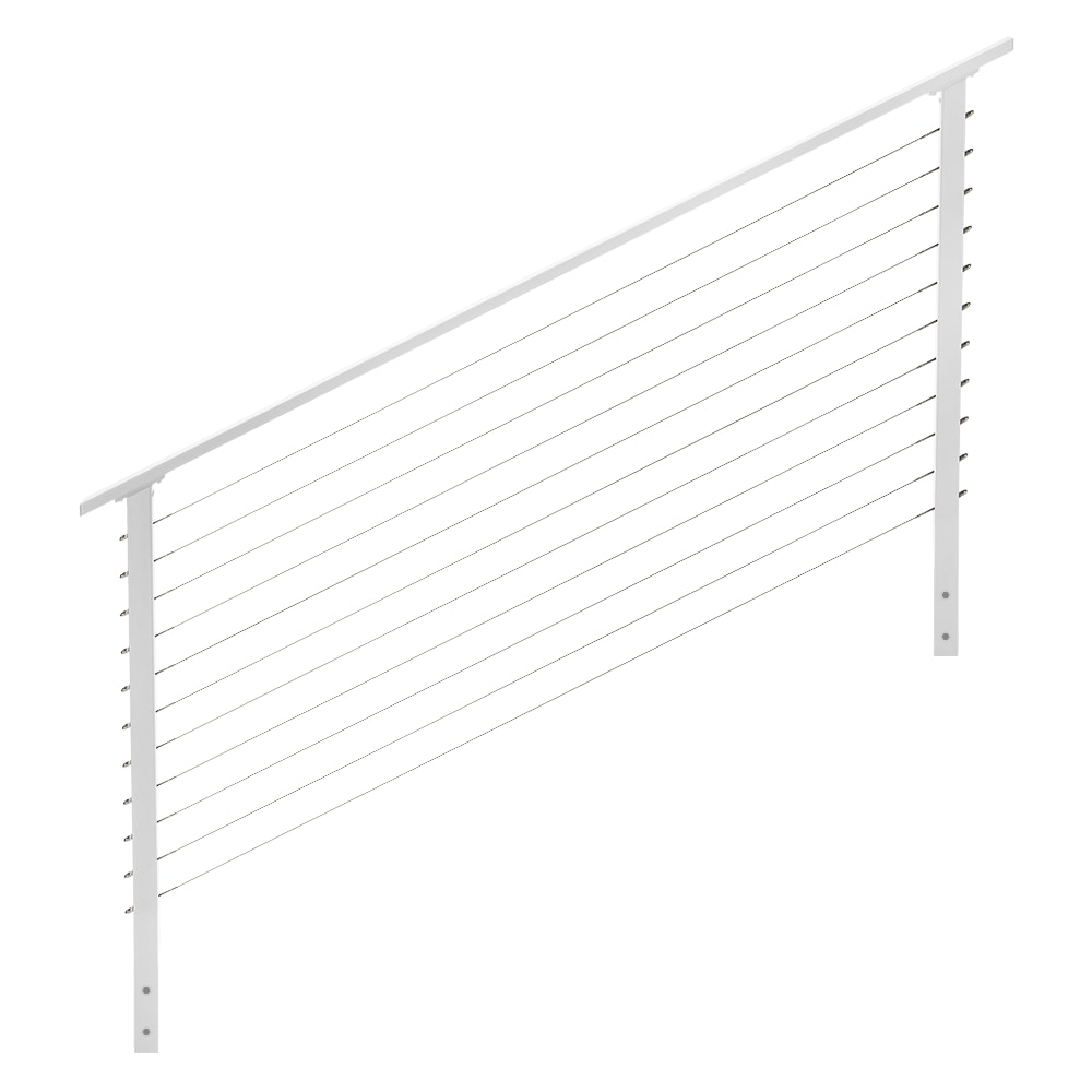 CityPost CP-6-W-S-F Stair Face Mount 6-ft x 36-in White Steel Deck Cable Rail Kit