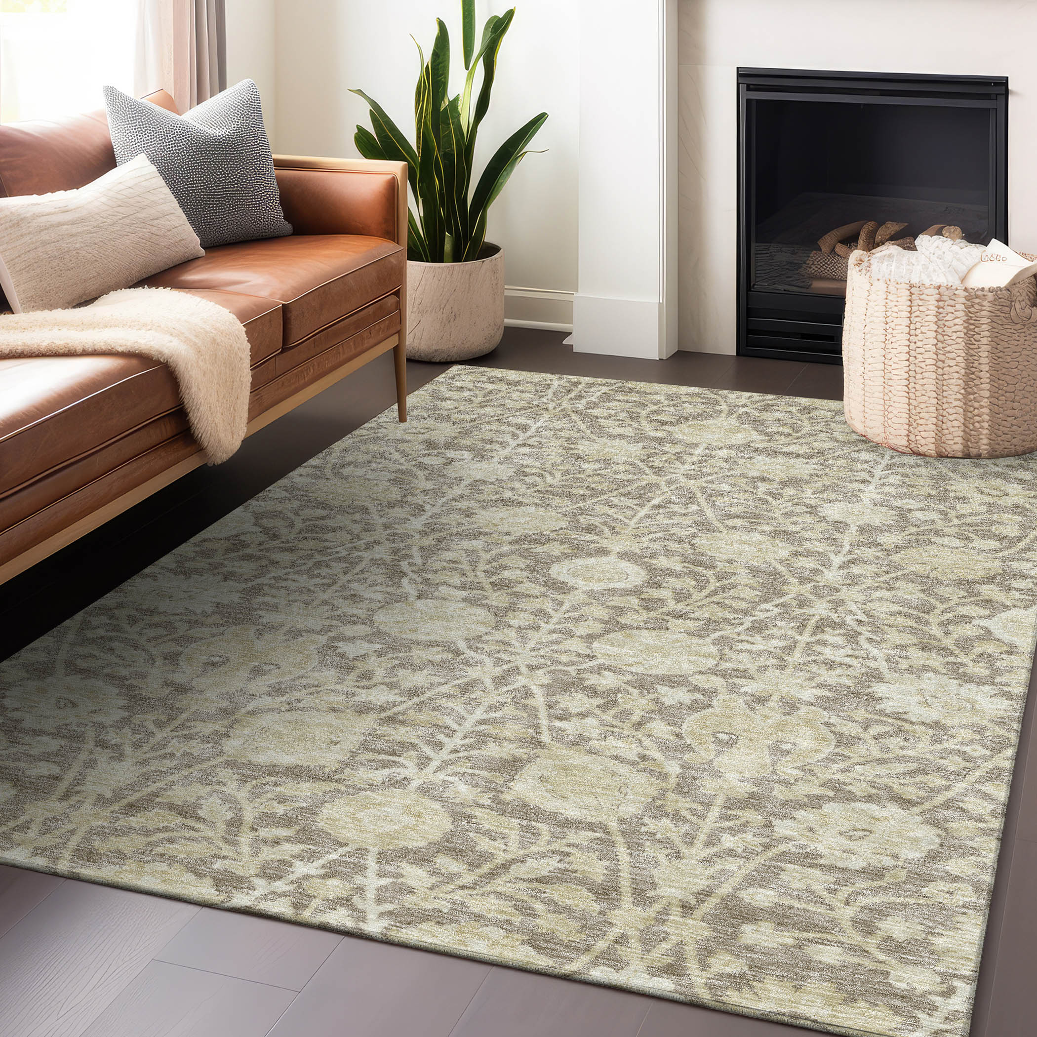 Addison Rugs ACN1086MO3X5 Chantille ACN1086MO 3 x 5 (ft) Loomed Mocha Rectangular Indoor/Outdoor Geometric Machine washable Pet Friendly Area rug