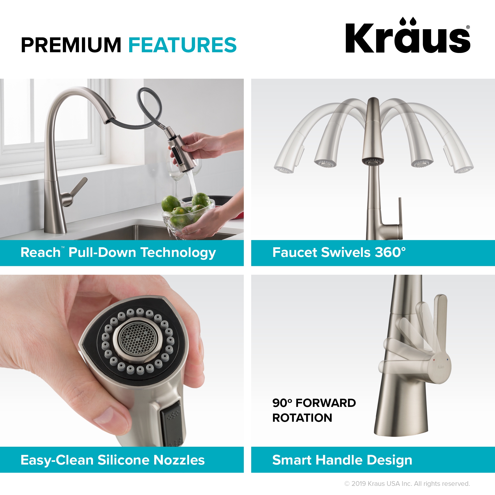 Kraus Nolen Spot Free Stainless Steel Single Handle Pull-down Kitchen ...