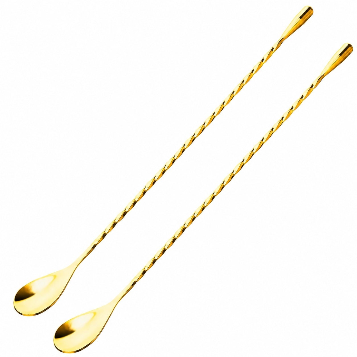 Aoibox  Set of 2 Stainless Steel 12 in Long Handle Bar Spoons with Twisted Spiral Design for Mixing Cocktails
