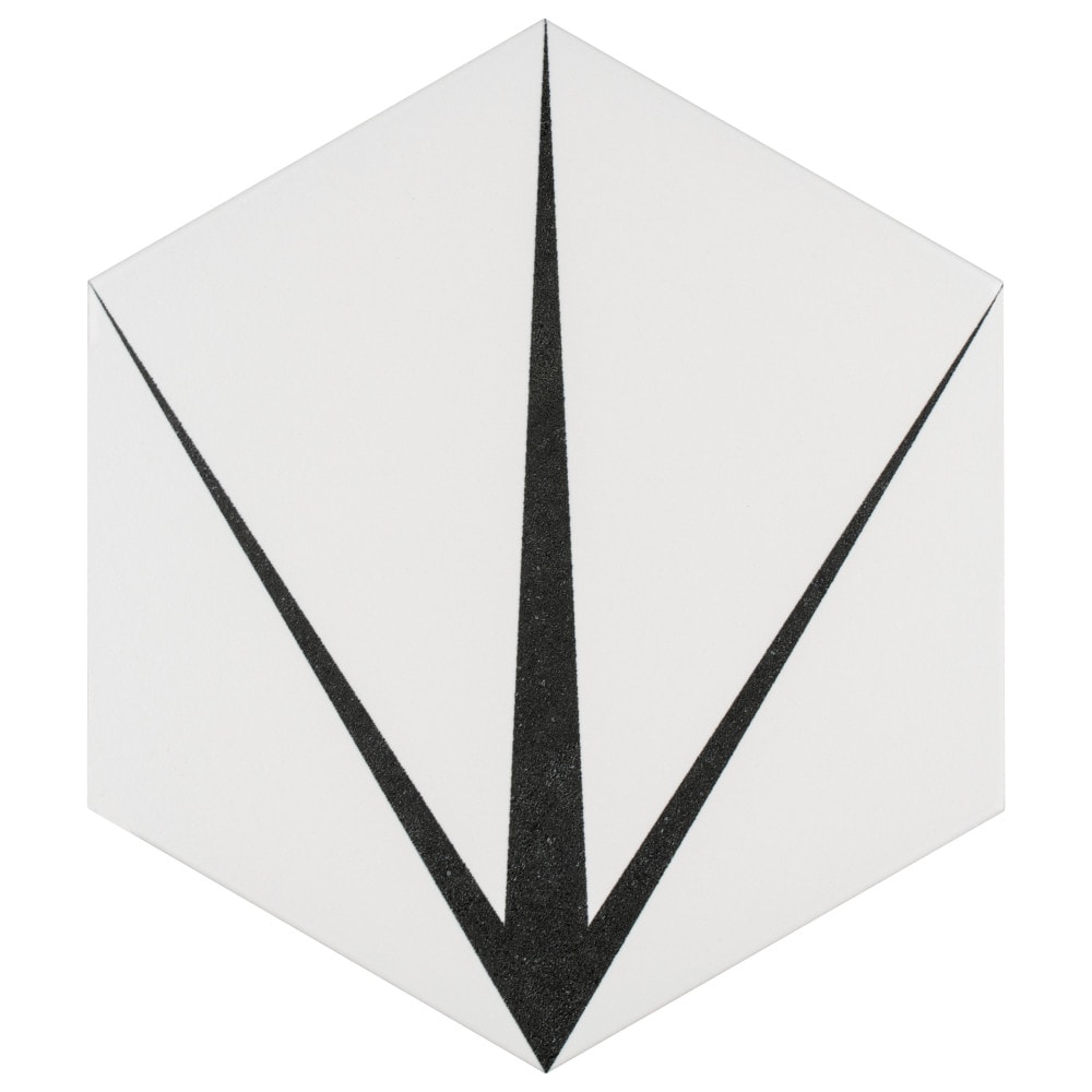 Affinity Tile S1FCDTRBX Sample- Trident Hex Blanco 9-in x 10-in Satin Porcelain Hexagon Floor and Wall Tile