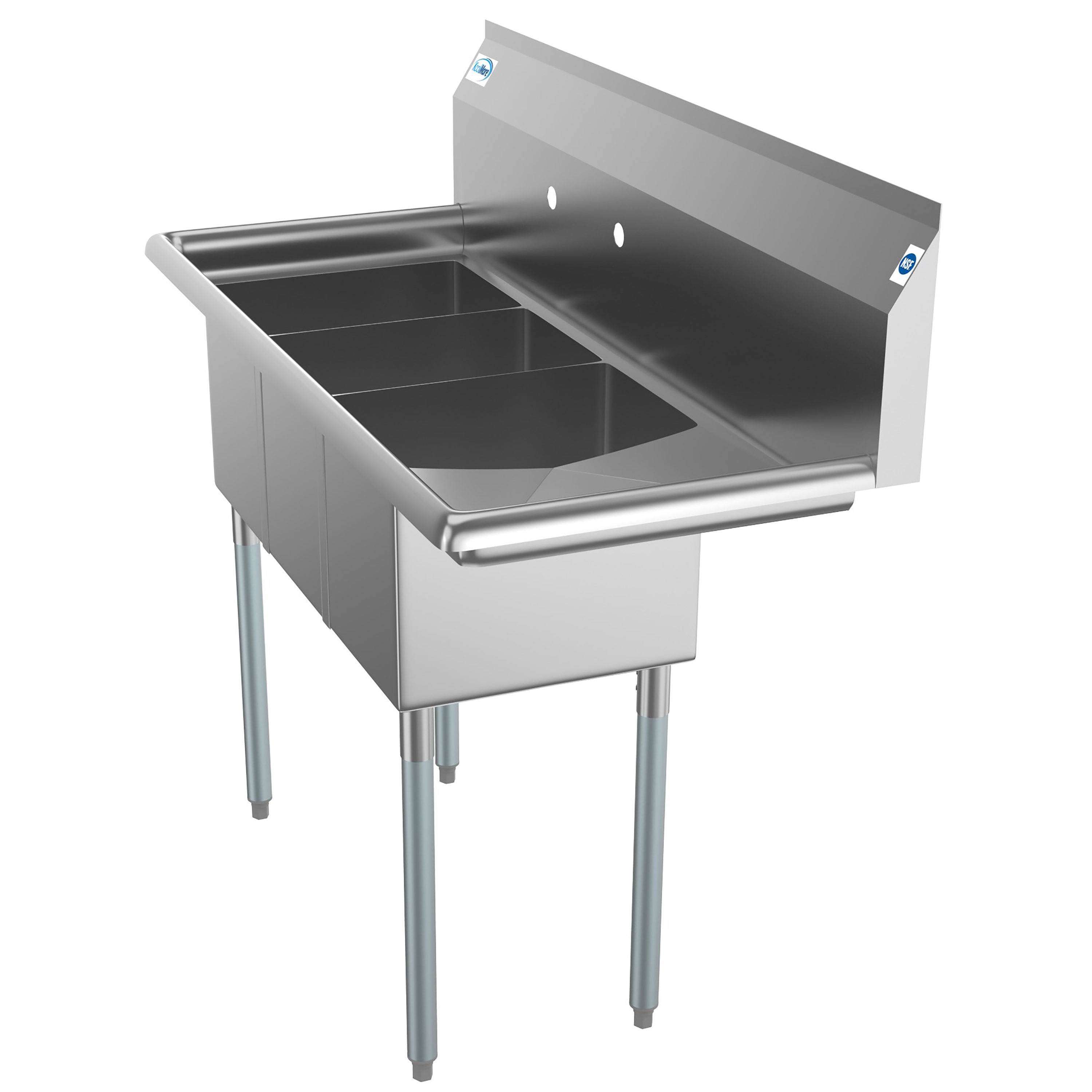 KoolMore 45 in 3 Compartment Commercial Stainless Steel Sink in the ...