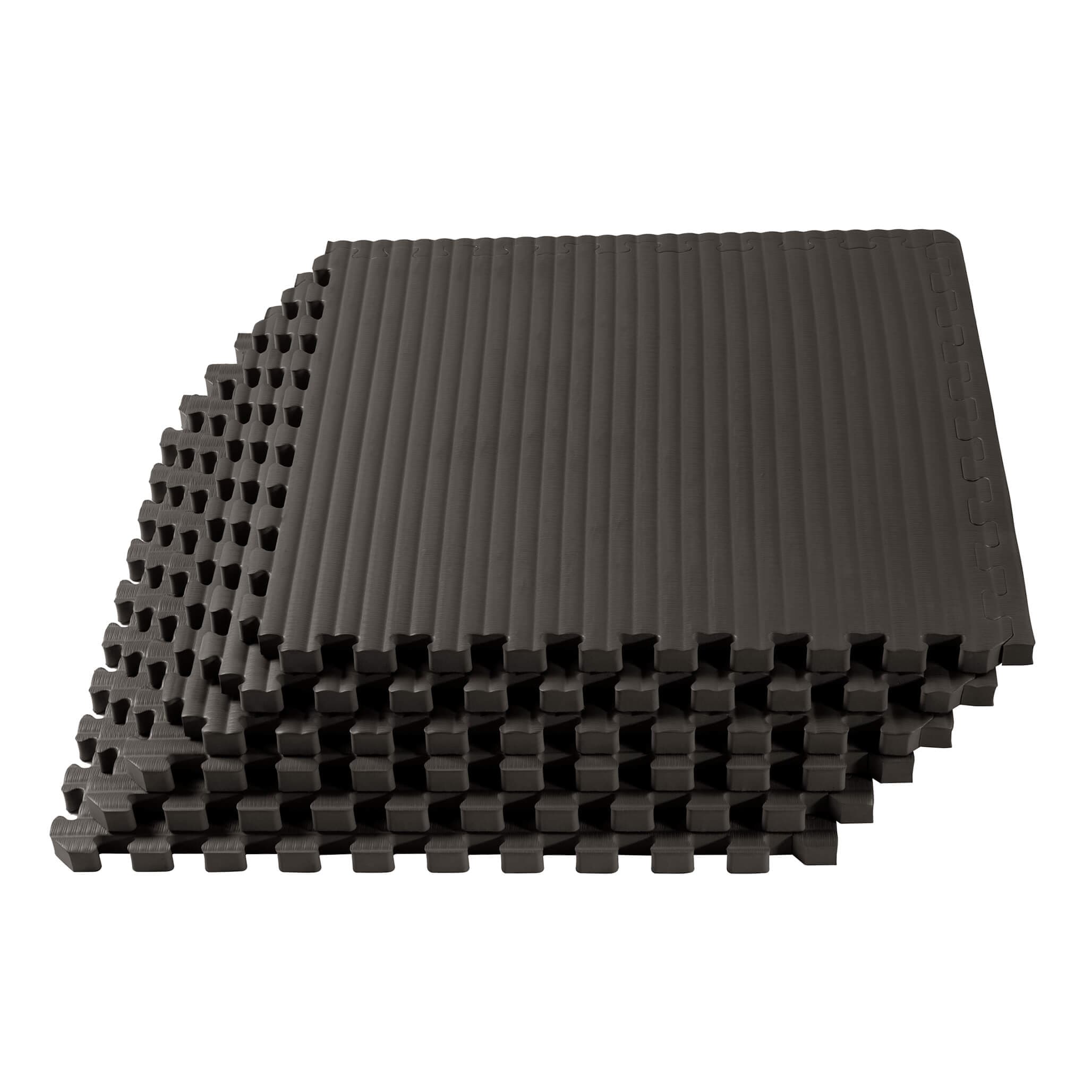 We Sell Mats TL24BK1-25M Interlocking Black Foam Square Indoor Anti-fatigue mat