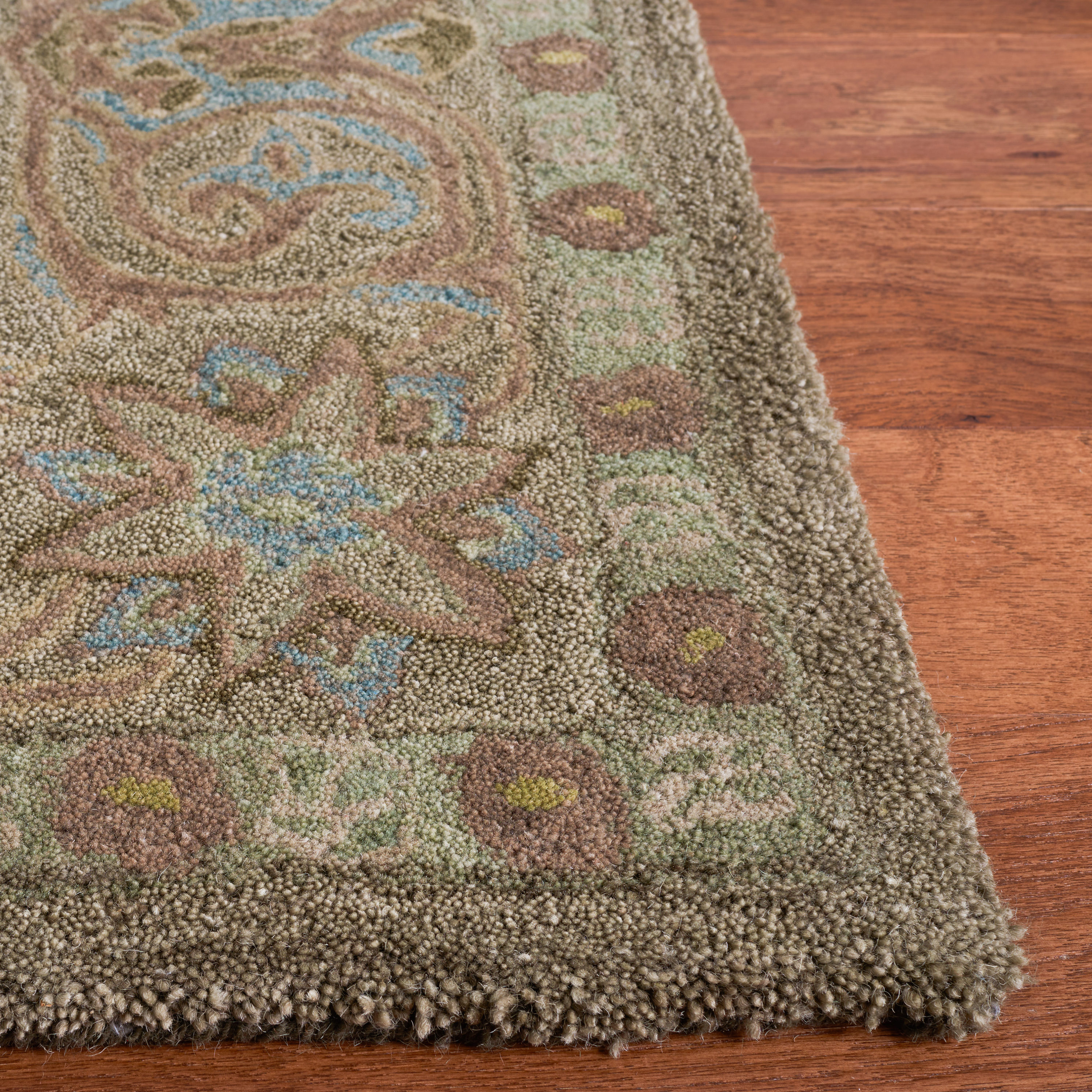 Anatolia Brown and Beige Floral Wool 4' x 6' Rug