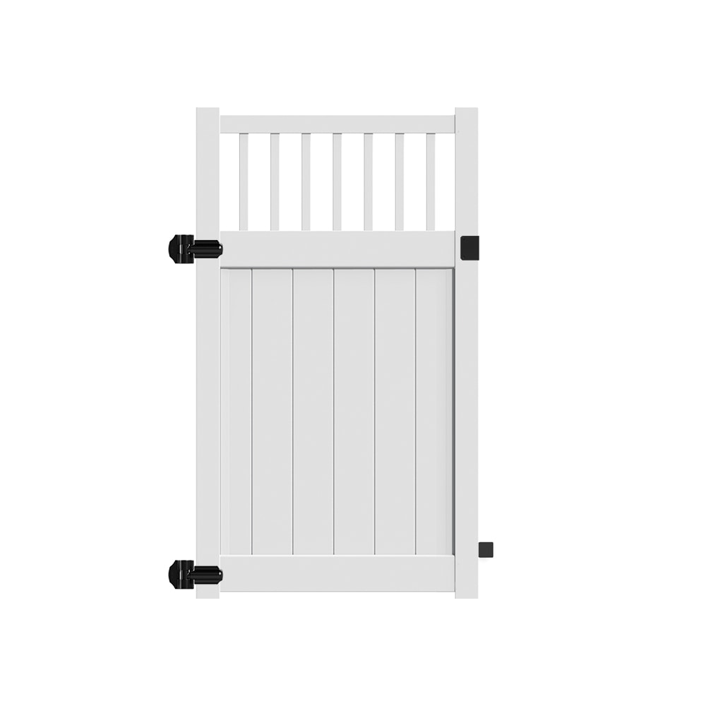 Freedom 73025413 Bexley 6-ft H x 4-ft W White Vinyl Flat-top Fence gate kit (Unassembled)