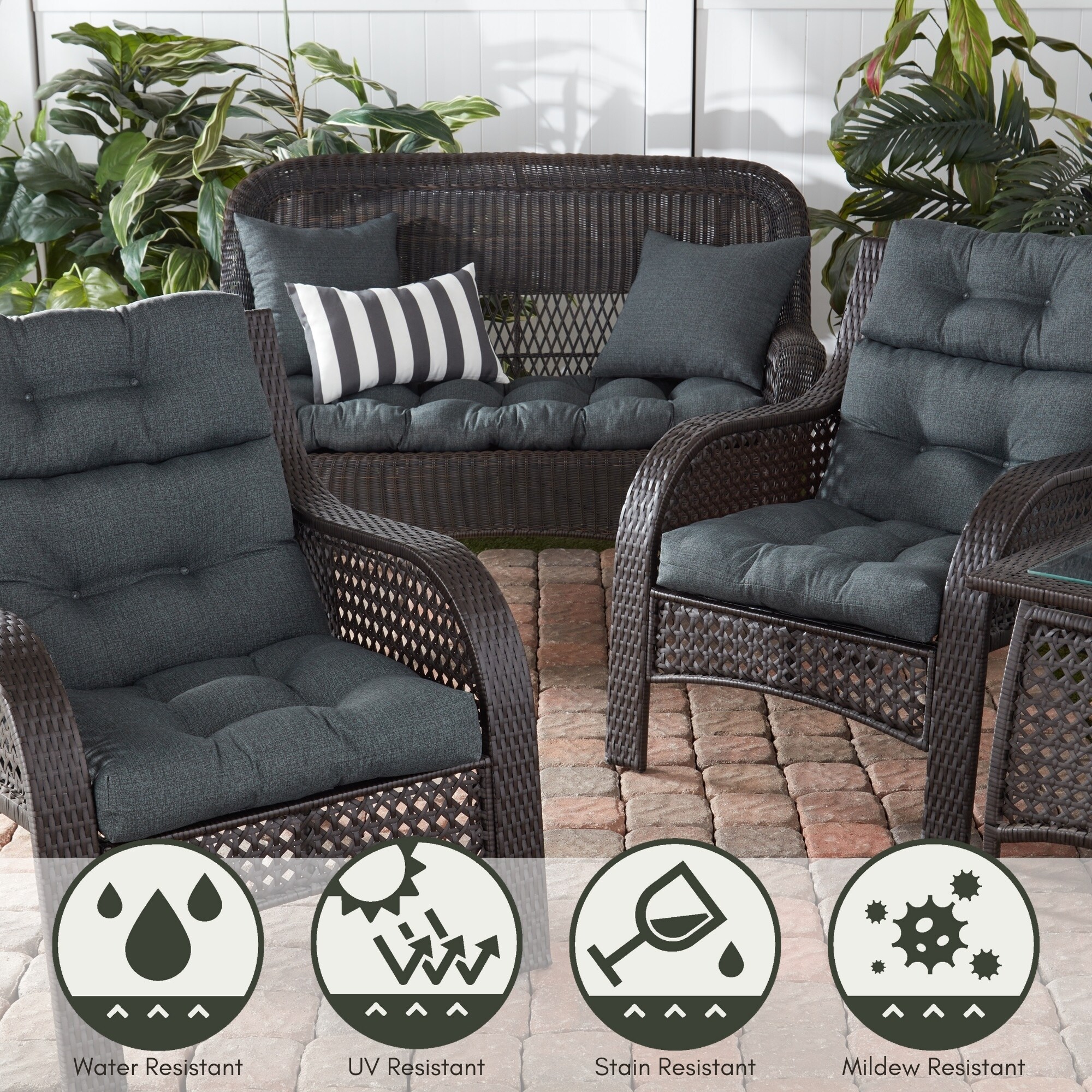 Greendale Home Fashions OC4809-CARBON Patio-Furniture-Cushions - View #6