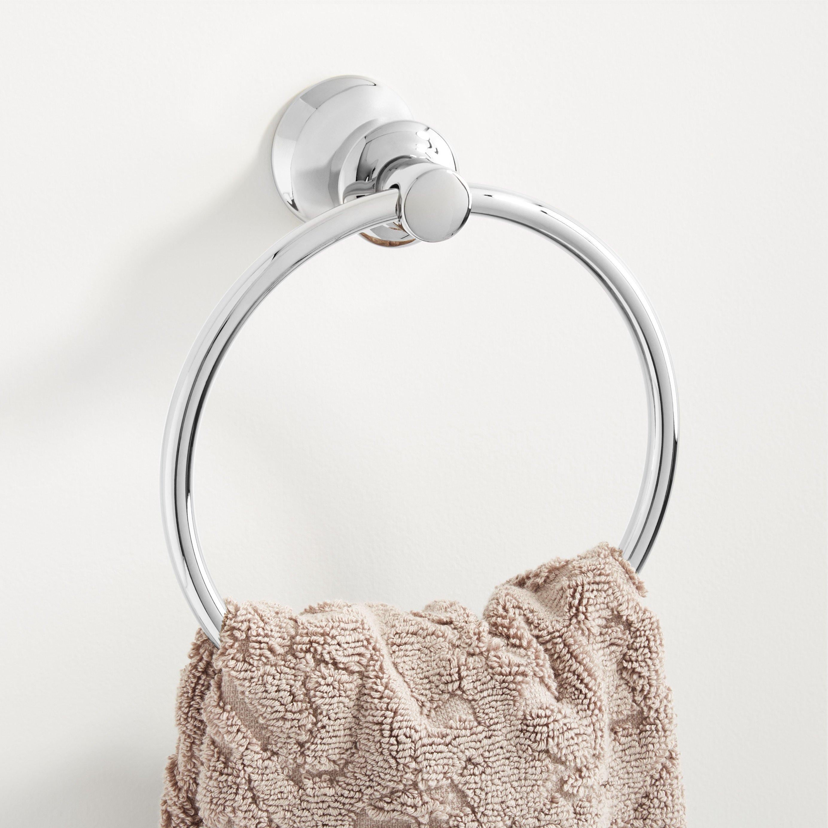 Signature Hardware 446874 Chrome Wall mount Single Towel Ring
