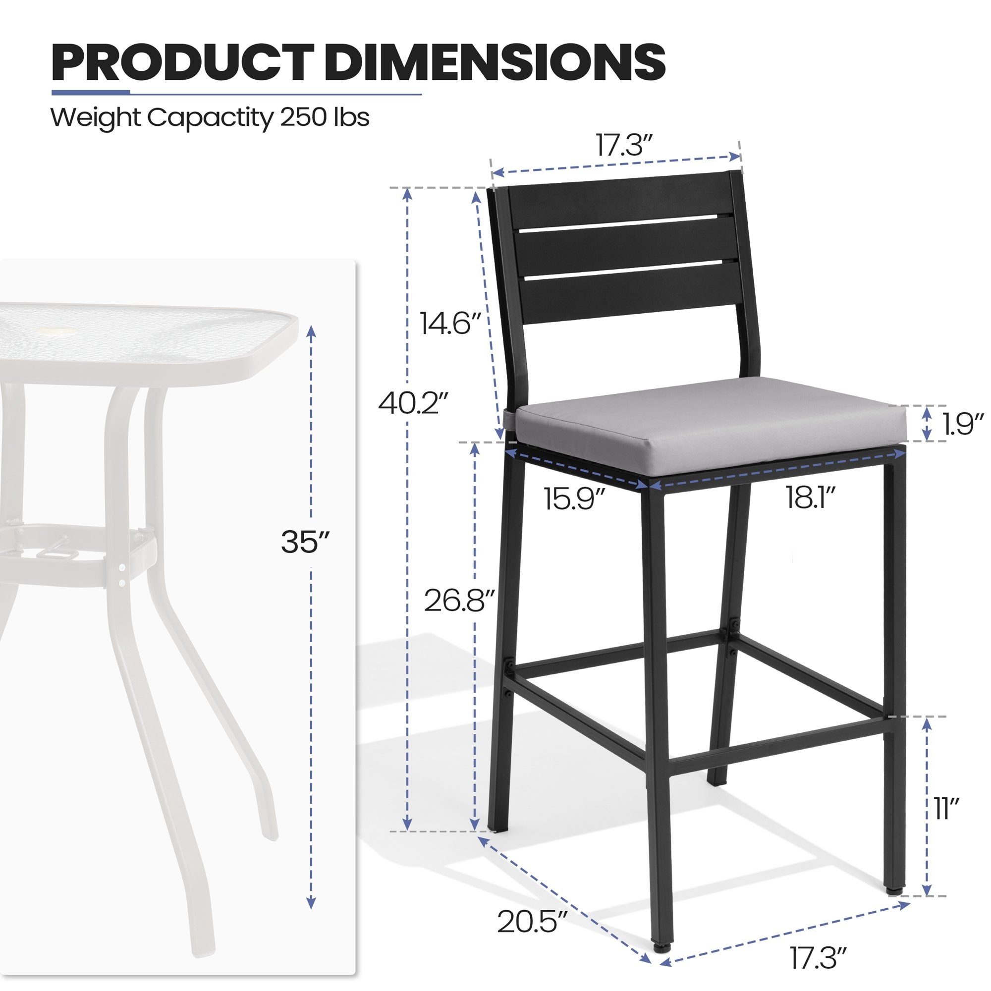 Crestlive Products CL-ST014LGY-2 Patio-Chairs - View #2