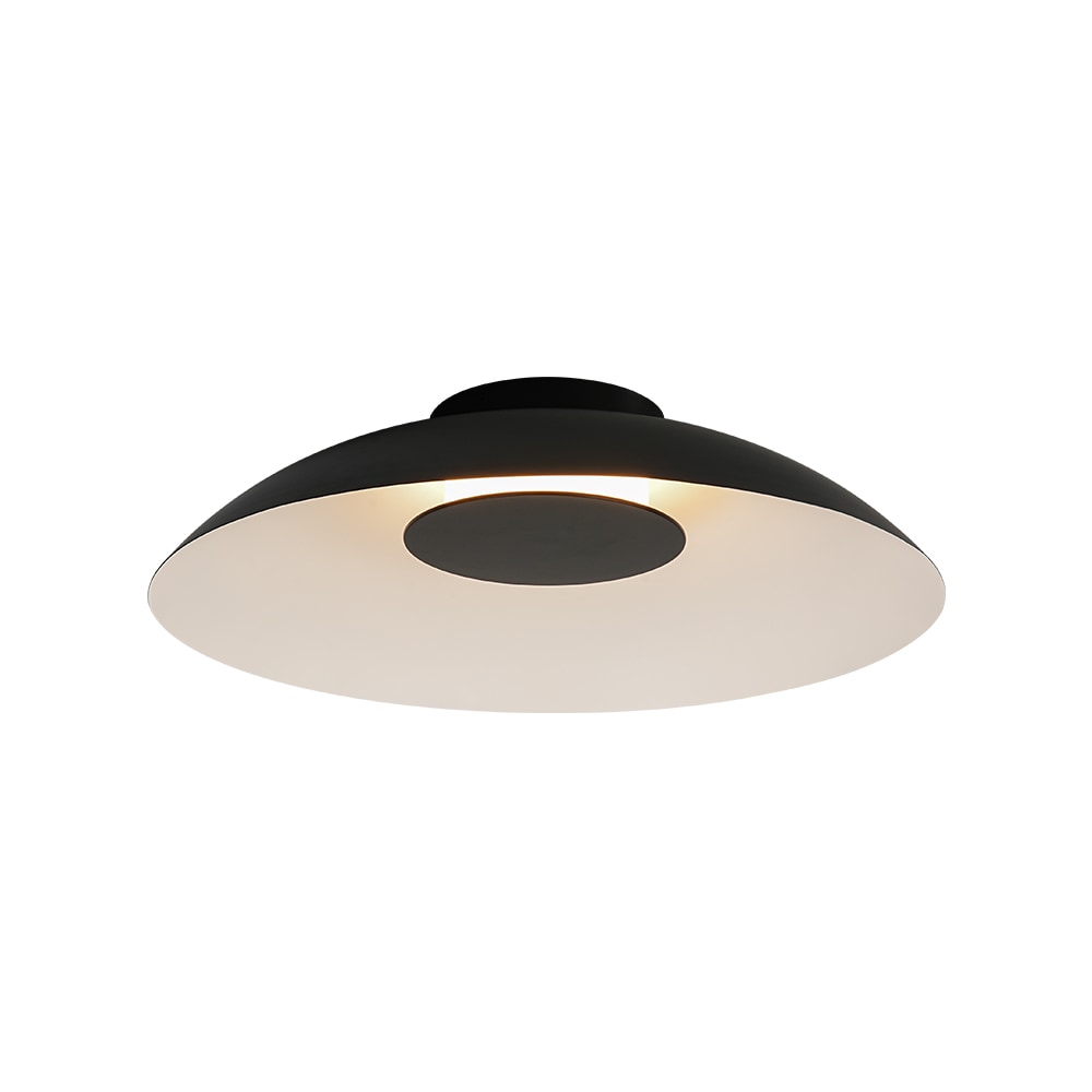 Zicbol J81010000070608 1 -Light 19.7-in Black Flush Mount Light
