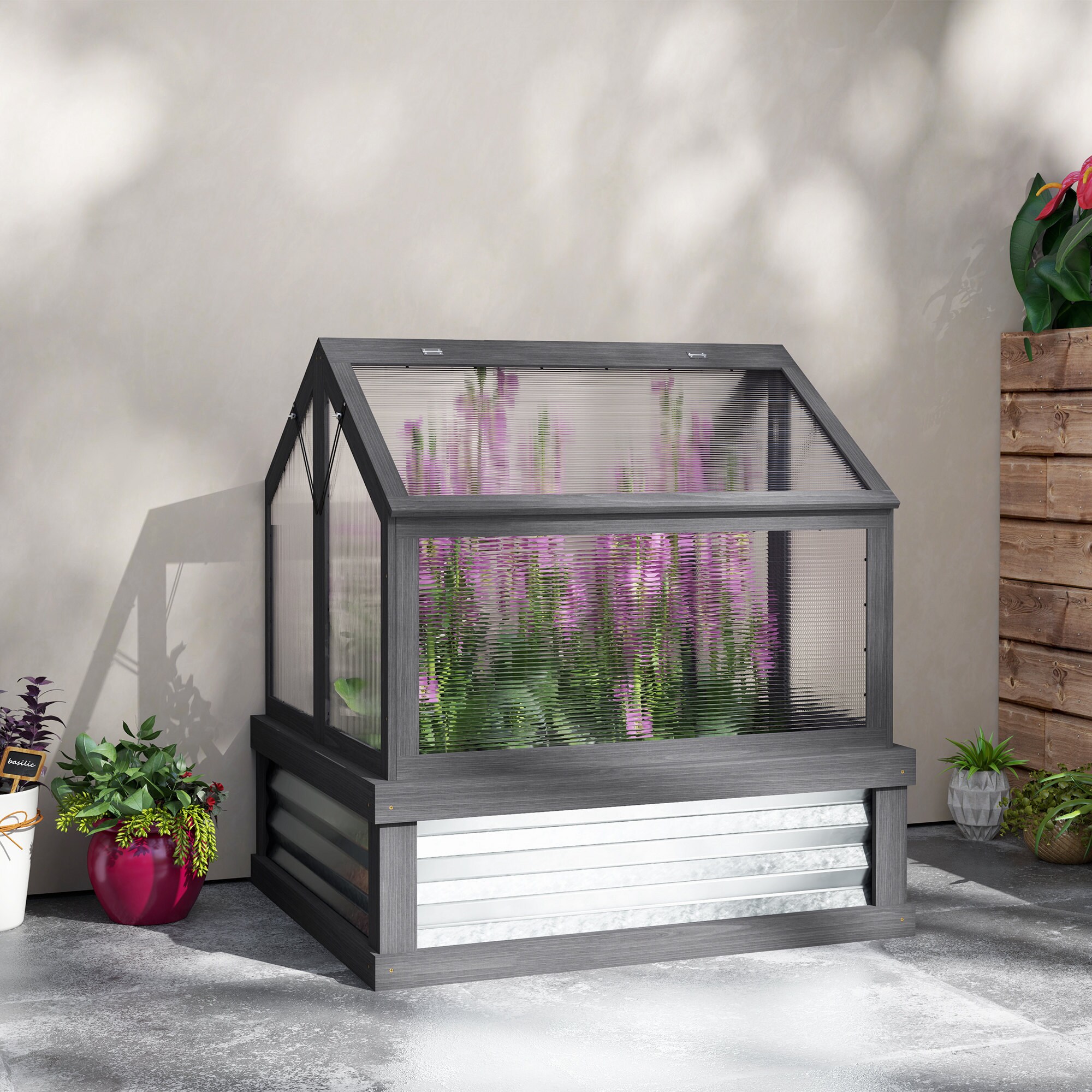 Outsunny 84H-073V00GY greenhouses - View #6