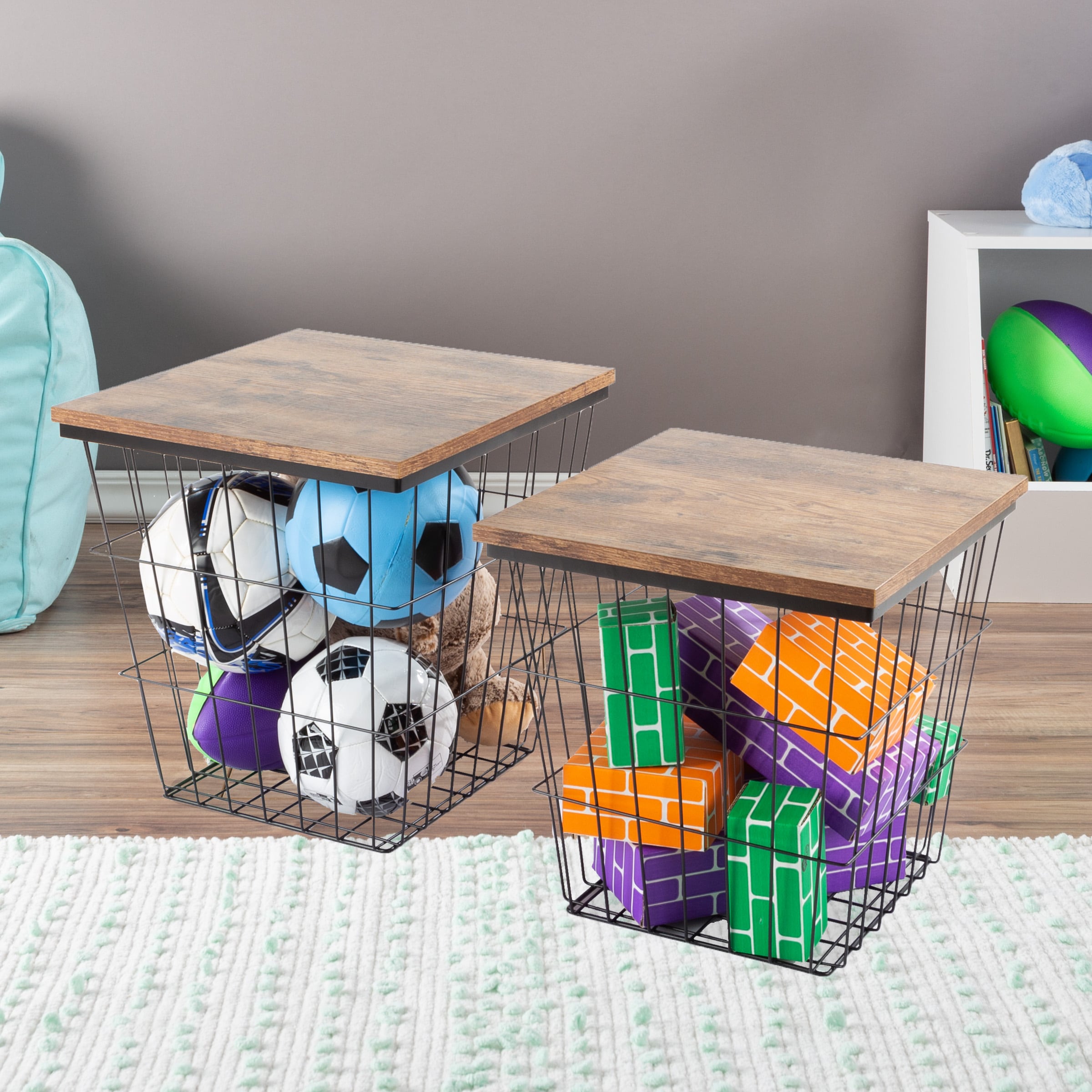 Lavish Home 80-ENDTBL-2-2SQ-BN End-Tables - View #7