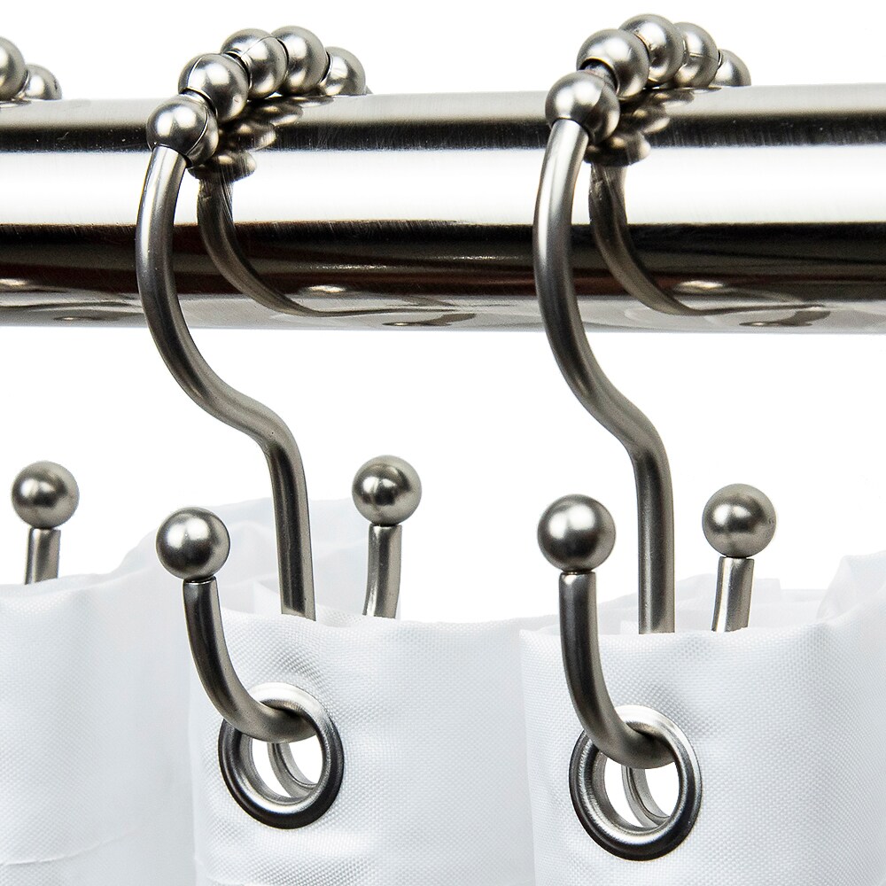 allen + roth 12-Pack Brushed Nickel Double Shower Curtain Hooks in the ...