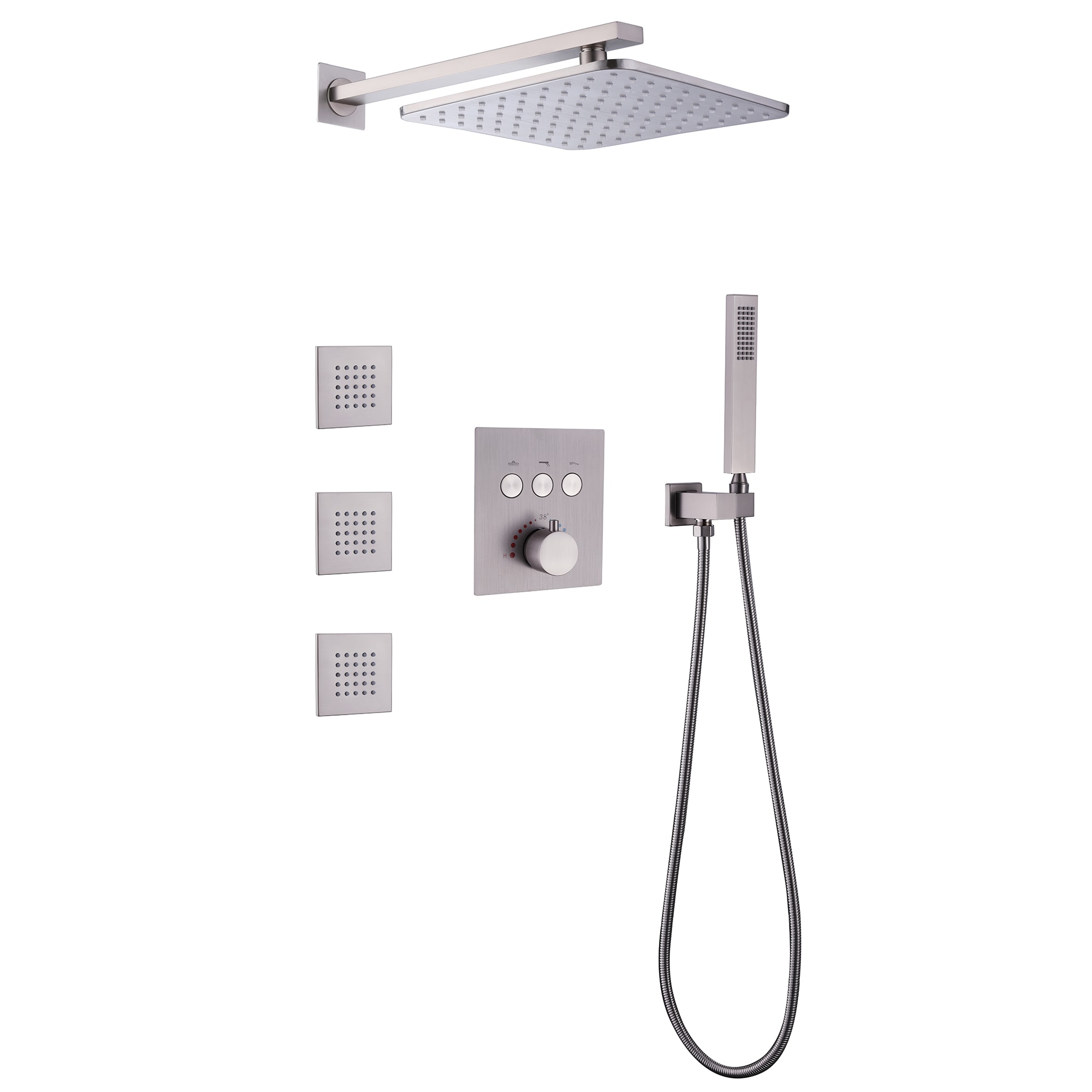 WELLFOR WB-SH018BN Showerhead-Bar-Panels - View #12