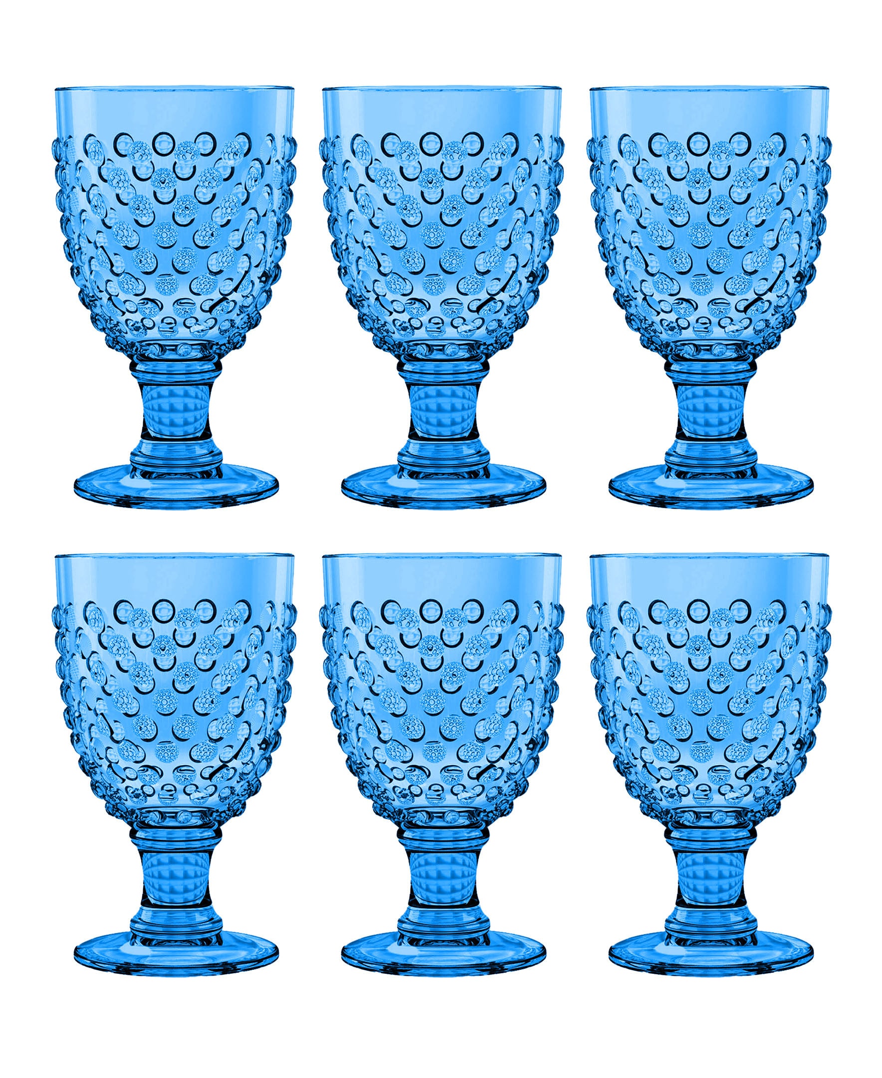 TarHong Hobnail Acrylic Wine Glass - Cobalt Blue - 17 oz - Set of 6
